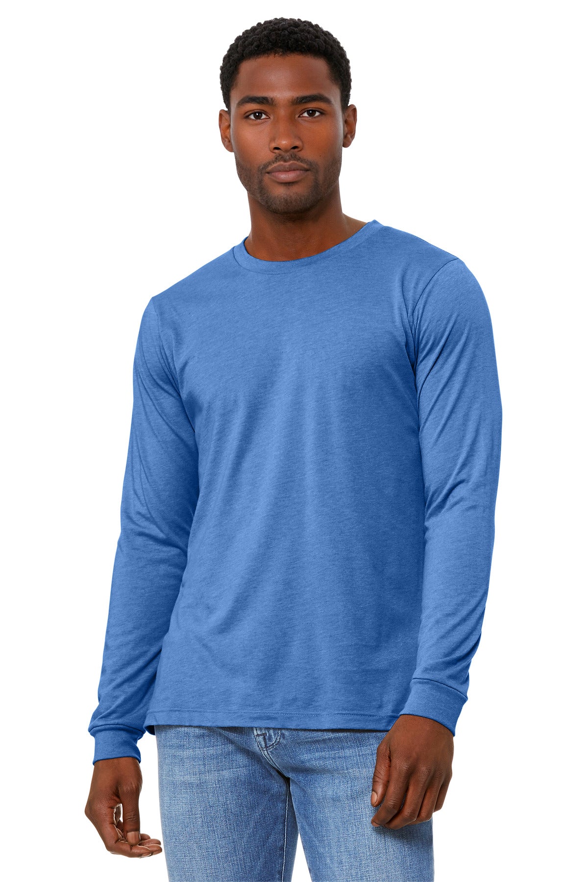 Custom Embroidery or DTF Print - BELLA+CANVAS ®  Unisex Heather CVC Long Sleeve Tee BC3501CVC