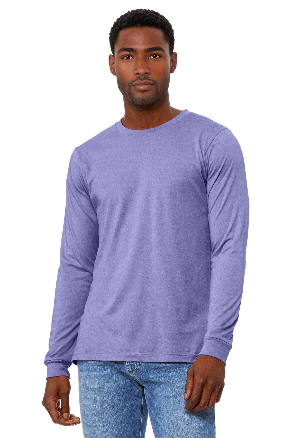 Custom Embroidery or DTF Print - BELLA+CANVAS ®  Unisex Heather CVC Long Sleeve Tee BC3501CVC