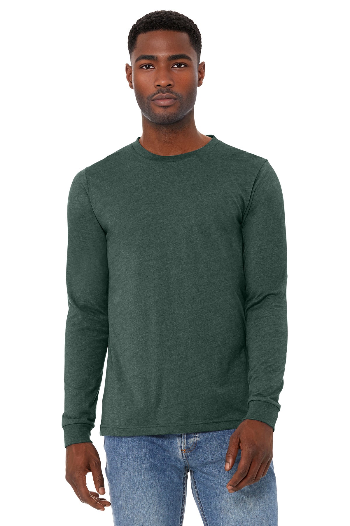 Custom Embroidery or DTF Print - BELLA+CANVAS ®  Unisex Heather CVC Long Sleeve Tee BC3501CVC
