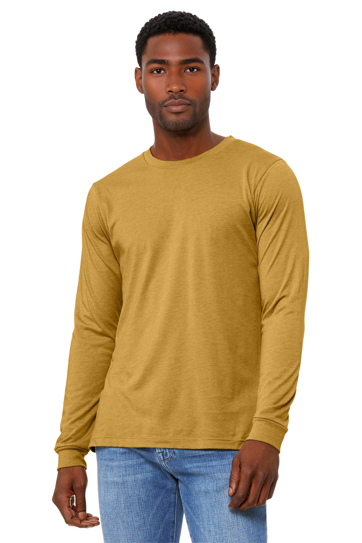 Custom Embroidery or DTF Print - BELLA+CANVAS ®  Unisex Heather CVC Long Sleeve Tee BC3501CVC