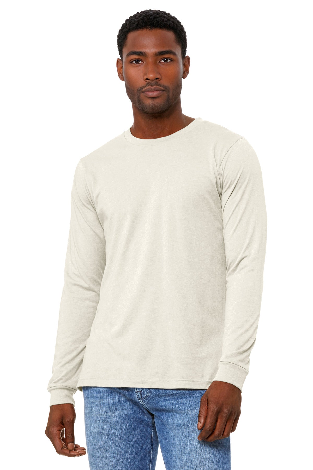 Custom Embroidery or DTF Print - BELLA+CANVAS ®  Unisex Heather CVC Long Sleeve Tee BC3501CVC