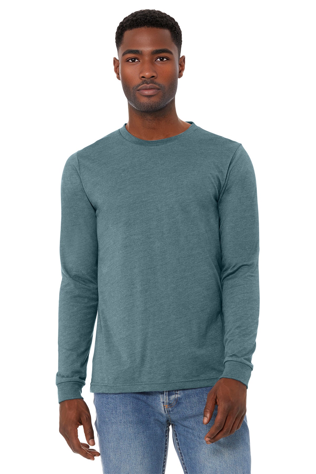Custom Embroidery or DTF Print - BELLA+CANVAS ®  Unisex Heather CVC Long Sleeve Tee BC3501CVC