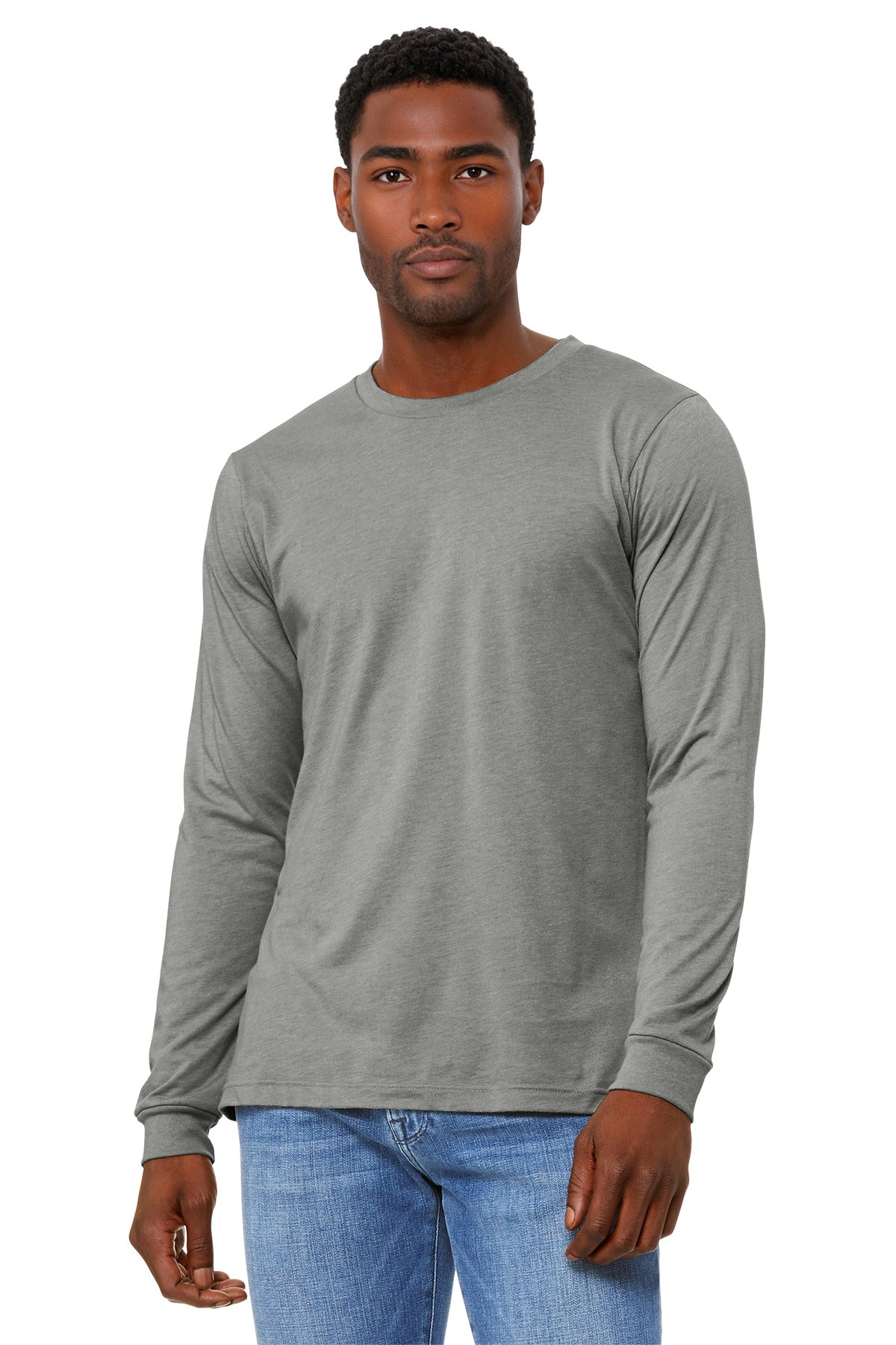 Custom Embroidery or DTF Print - BELLA+CANVAS ®  Unisex Heather CVC Long Sleeve Tee BC3501CVC
