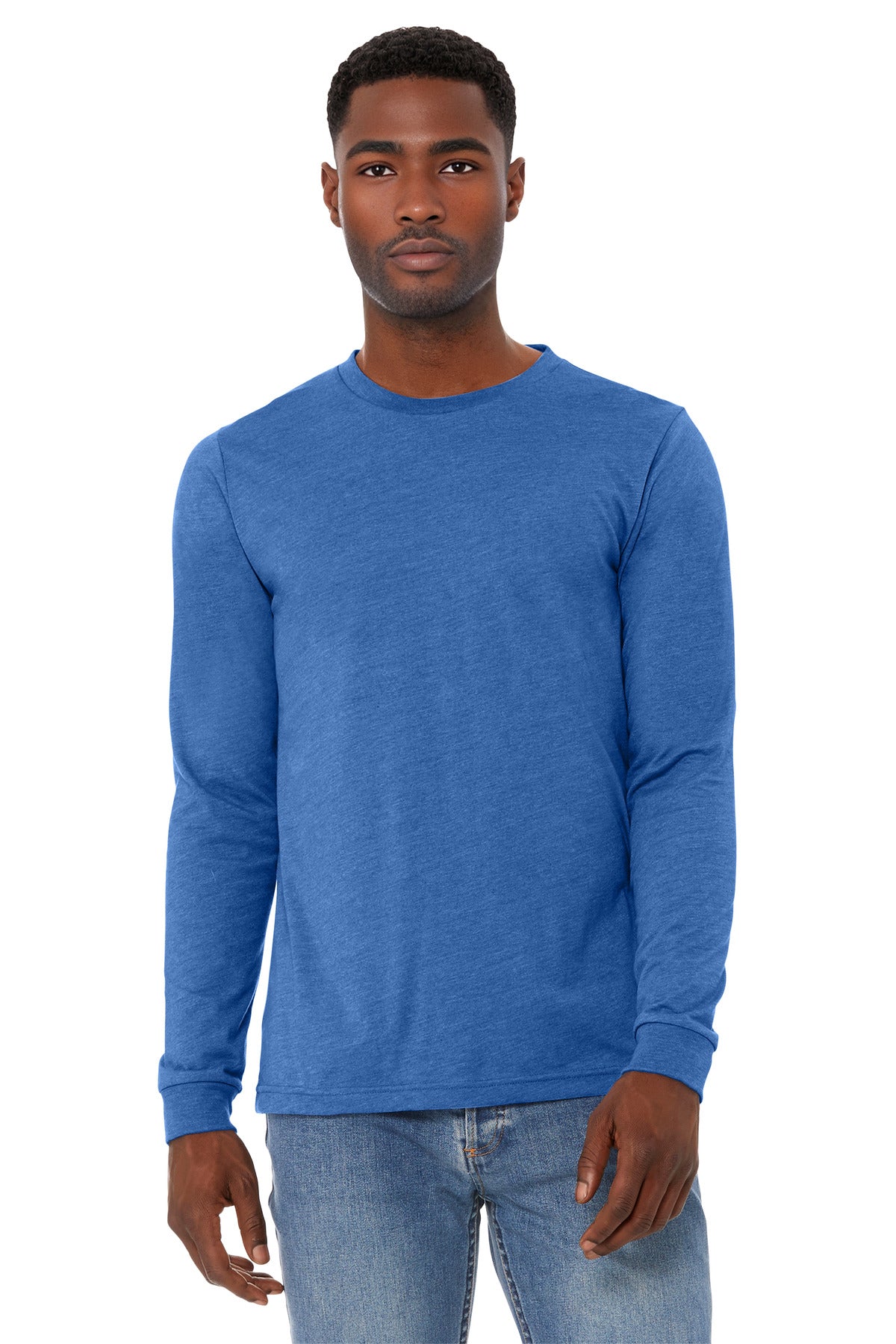 Custom Embroidery or DTF Print - BELLA+CANVAS ®  Unisex Heather CVC Long Sleeve Tee BC3501CVC