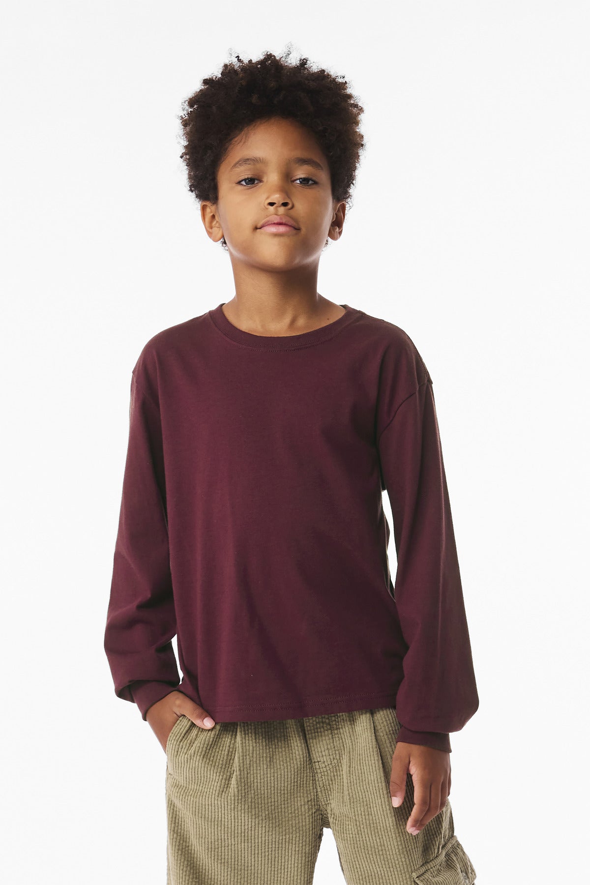 Custom Embroidery or DTF Print - BELLA+CANVAS ®  Youth 6-Ounce Heavyweight Long Sleeve Tee BC3511Y
