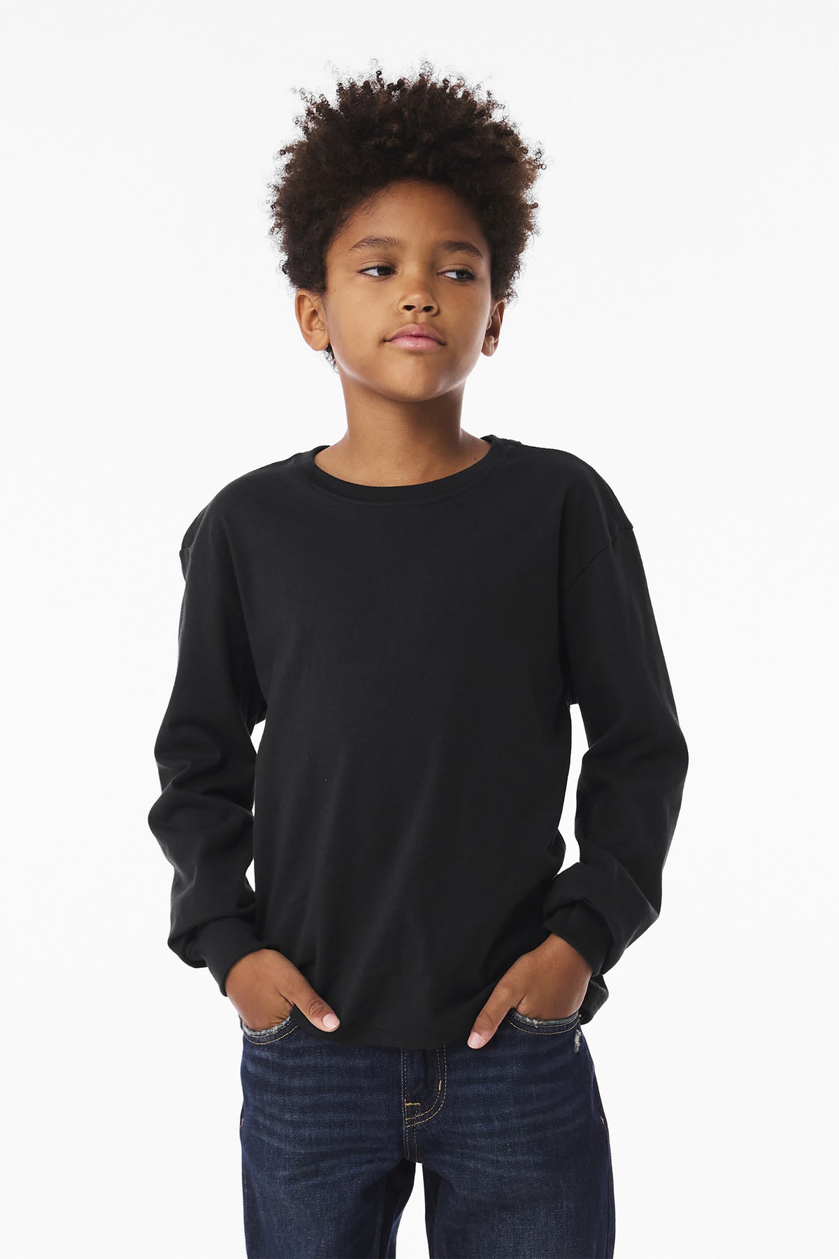 Custom Embroidery or DTF Print - BELLA+CANVAS ®  Youth 6-Ounce Heavyweight Long Sleeve Tee BC3511Y