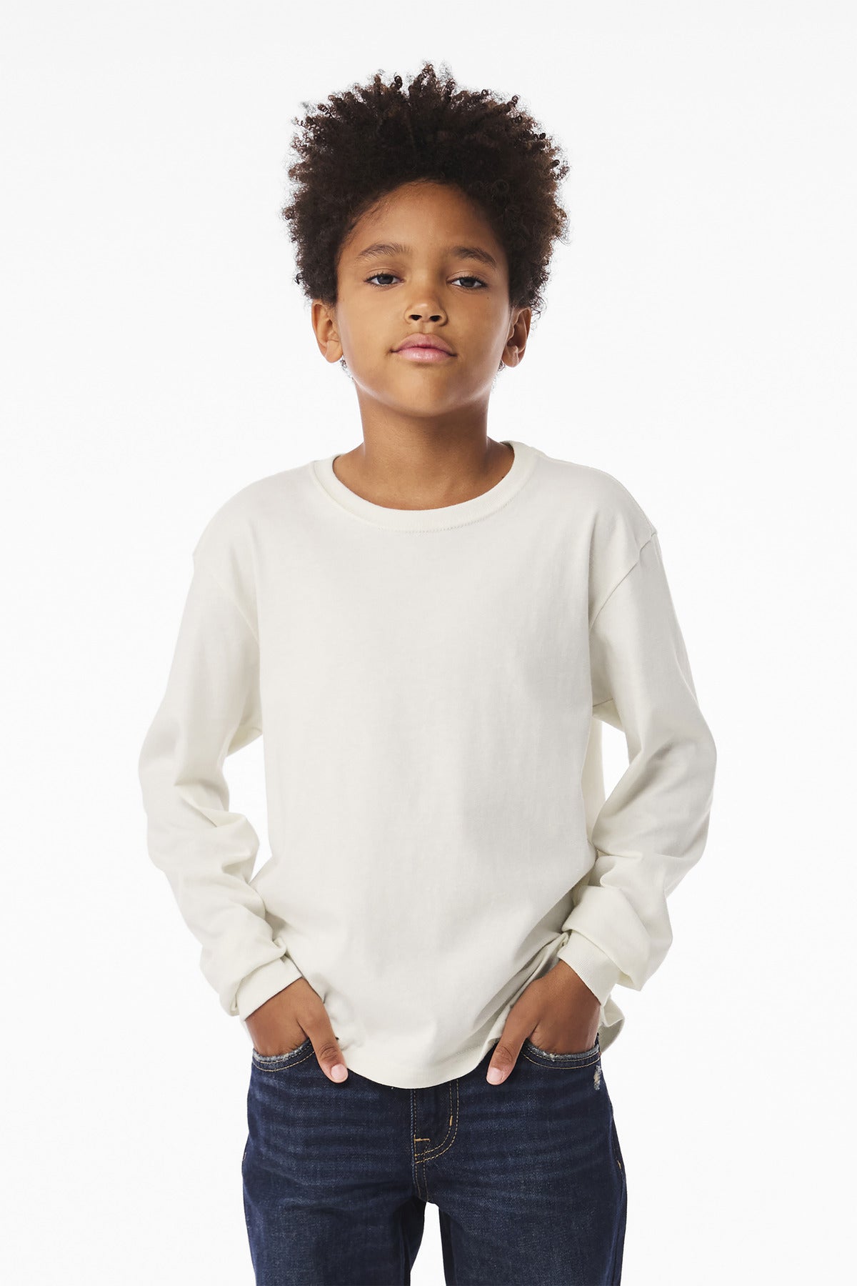 Custom Embroidery or DTF Print - BELLA+CANVAS ®  Youth 6-Ounce Heavyweight Long Sleeve Tee BC3511Y