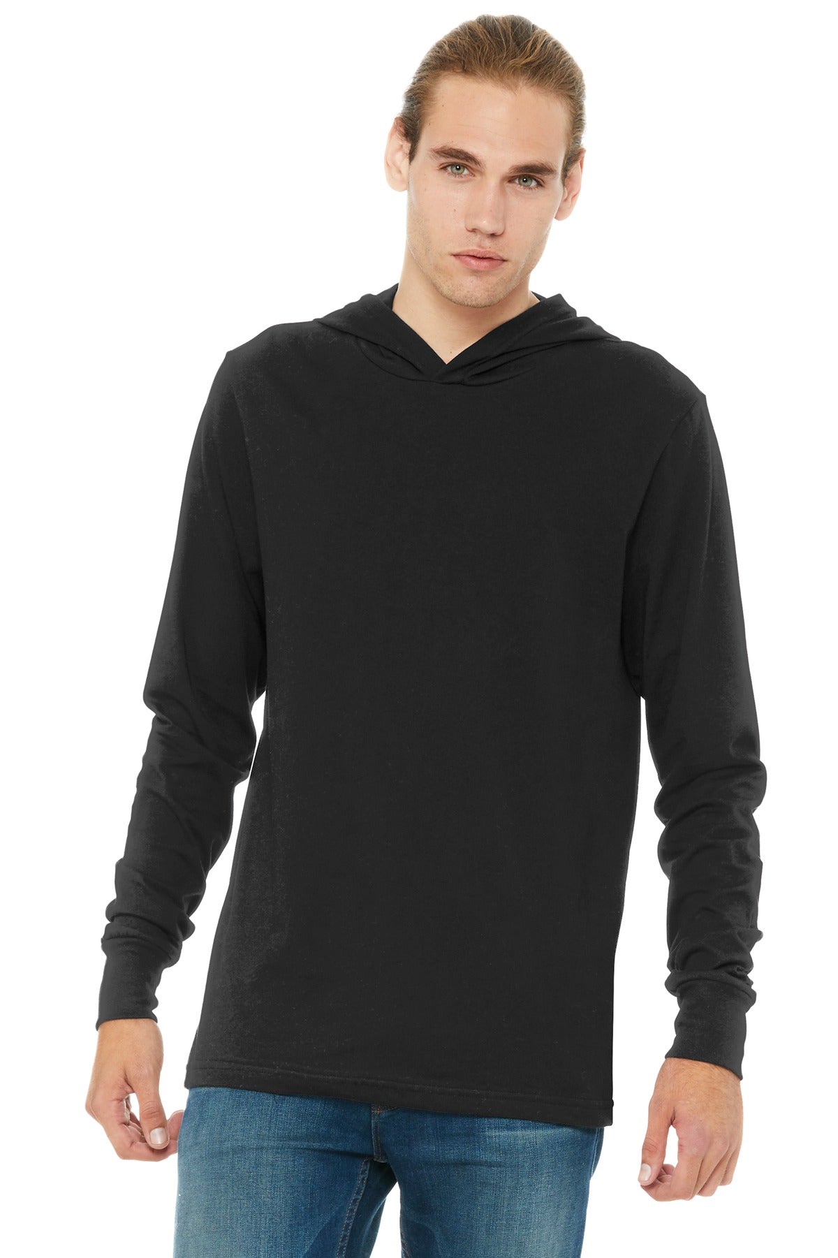 Custom Embroidery or DTF Print - BELLA+CANVAS  ®  Unisex Jersey Long Sleeve Hoodie. BC3512