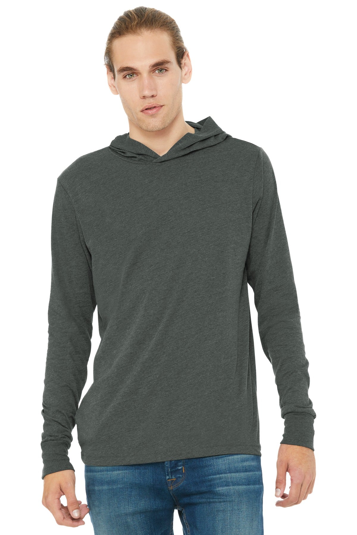 Custom Embroidery or DTF Print - BELLA+CANVAS  ®  Unisex Jersey Long Sleeve Hoodie. BC3512