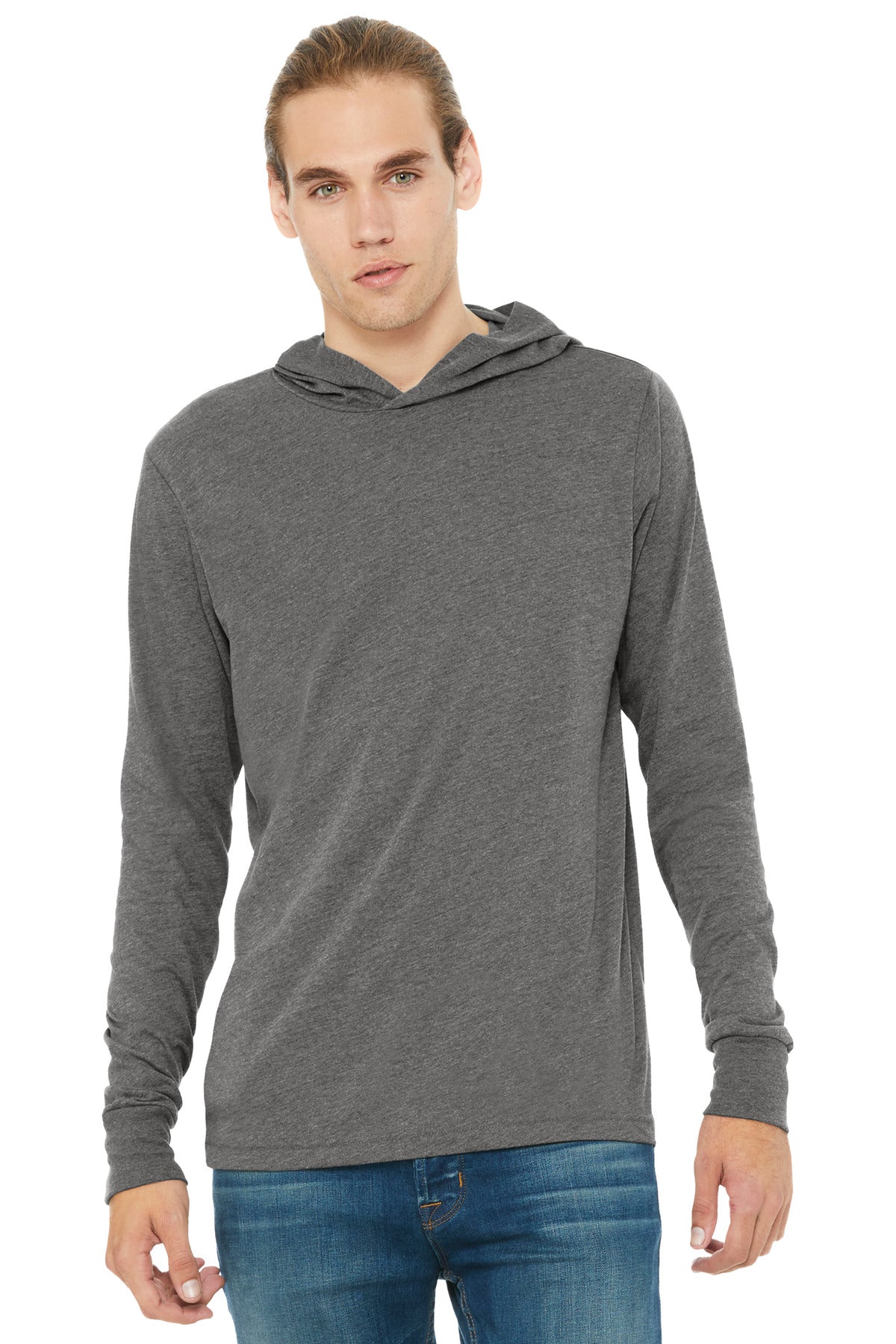 Custom Embroidery or DTF Print - BELLA+CANVAS  ®  Unisex Jersey Long Sleeve Hoodie. BC3512