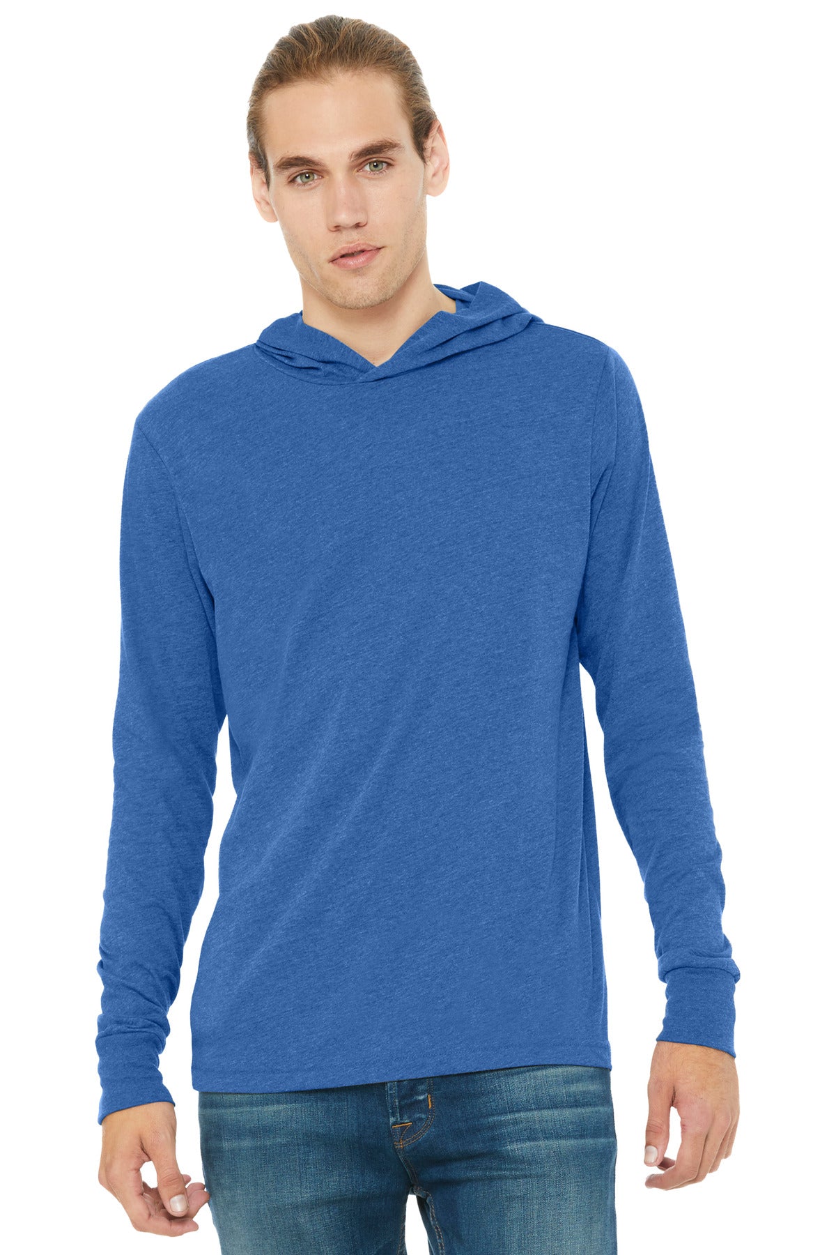 Custom Embroidery or DTF Print - BELLA+CANVAS  ®  Unisex Jersey Long Sleeve Hoodie. BC3512