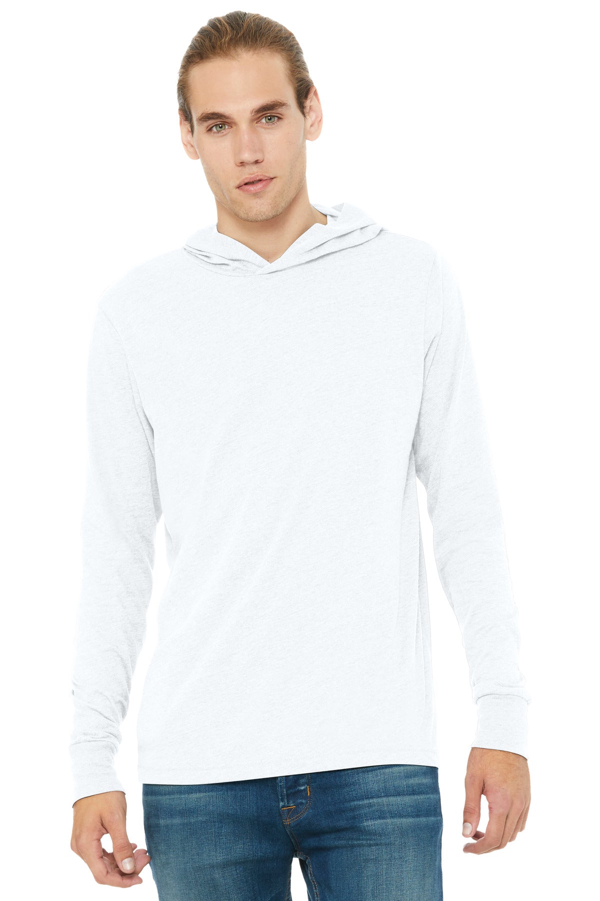 Custom Embroidery or DTF Print - BELLA+CANVAS  ®  Unisex Jersey Long Sleeve Hoodie. BC3512
