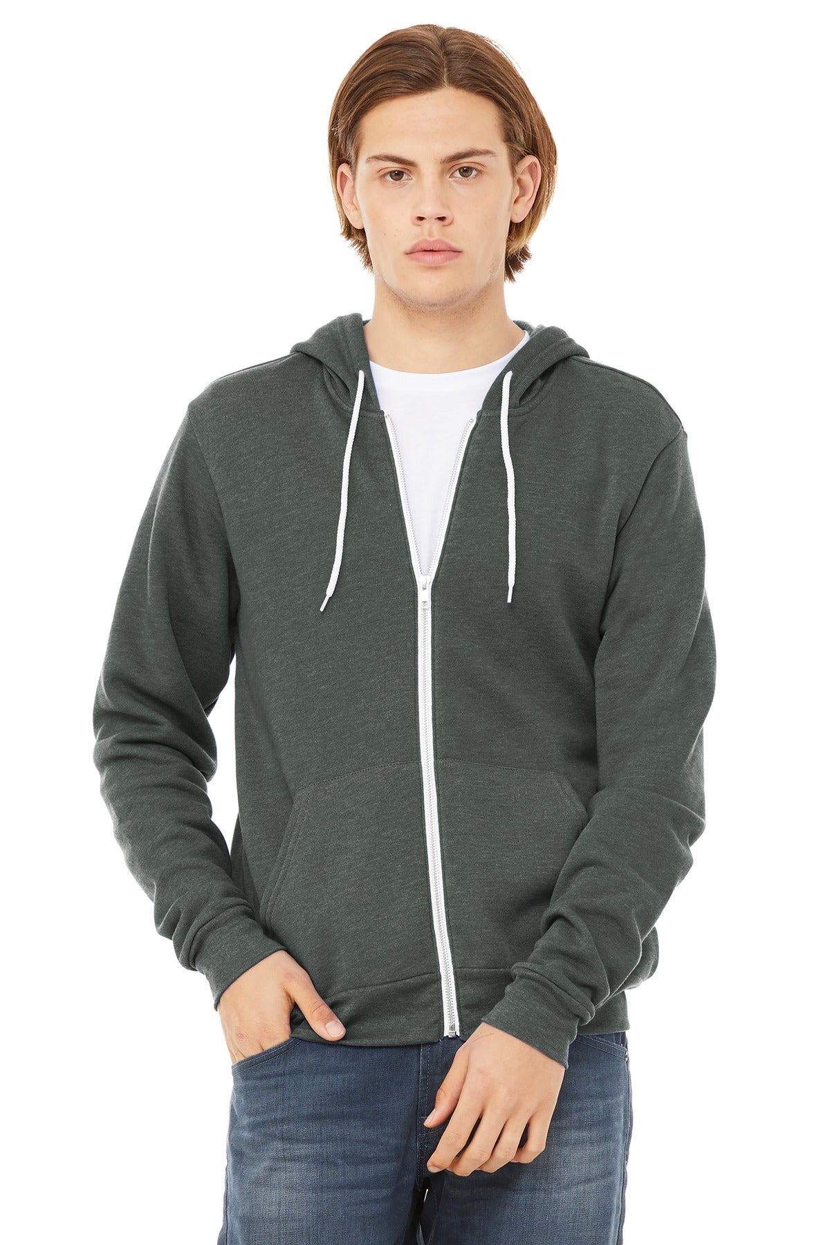 Custom Embroidery or DTF Print - BELLA+CANVAS  ®  Unisex Sponge Fleece Full-Zip Hoodie. BC3739