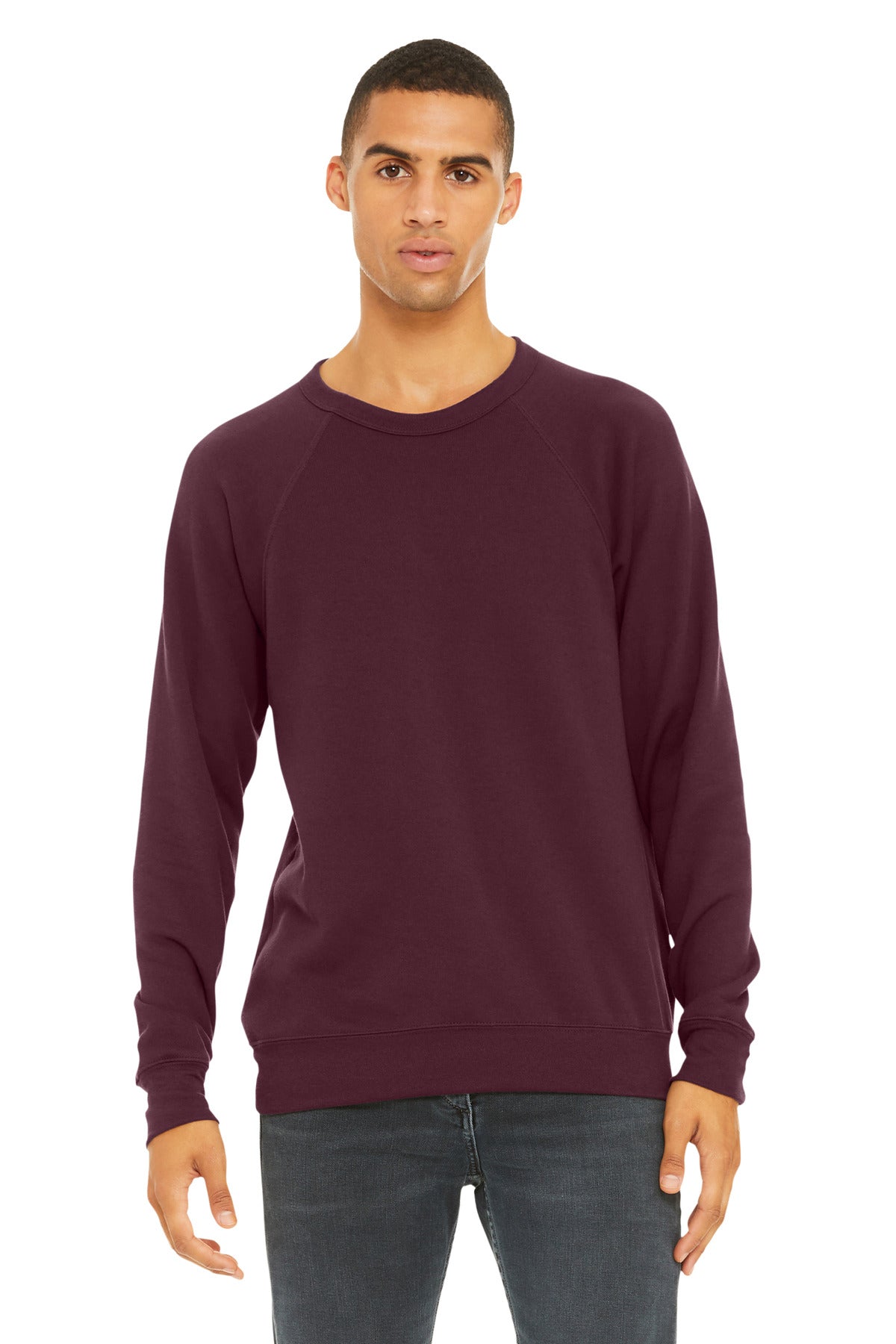 Custom Embroidery or DTF Print - BELLA+CANVAS  ®  Unisex Sponge Fleece Raglan Sweatshirt. BC3901