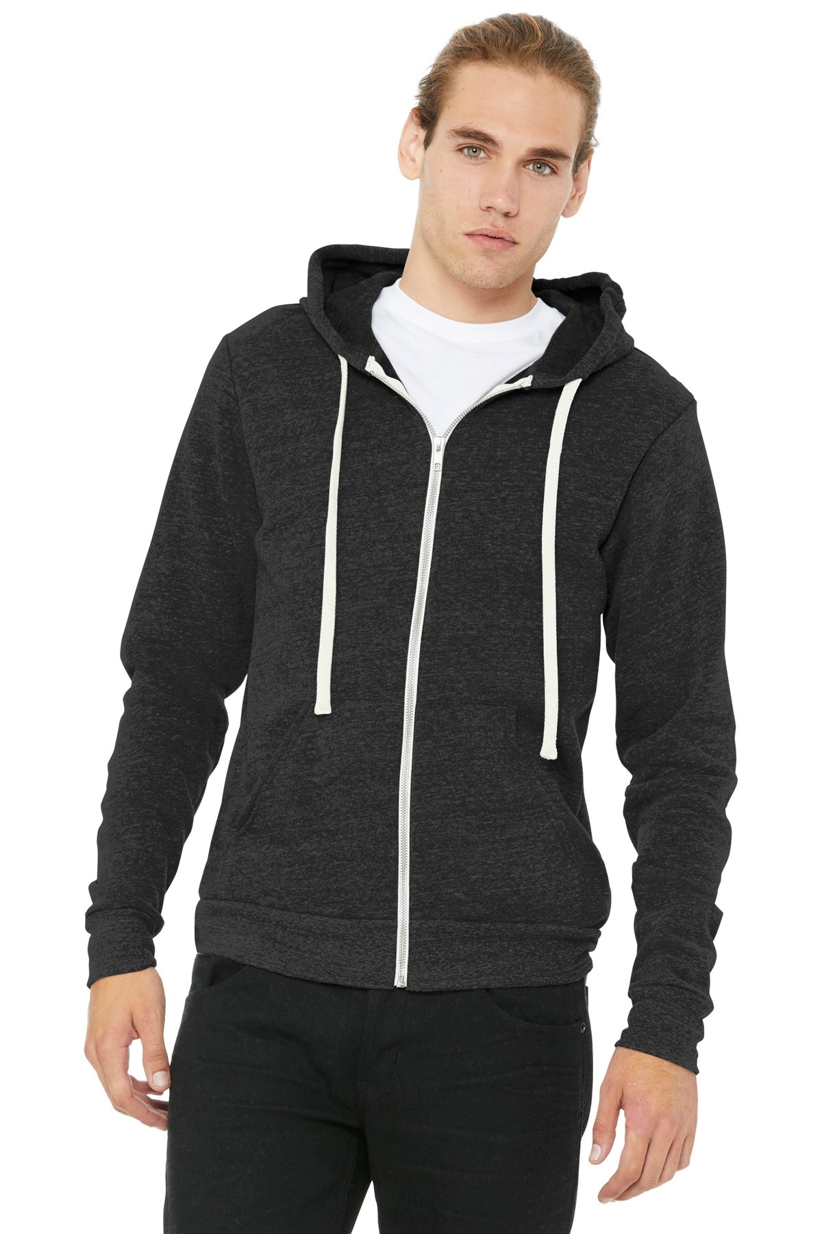 Custom Embroidery or DTF Print - BELLA+CANVAS  ®  Unisex Triblend Sponge Fleece Full-Zip Hoodie. BC3909