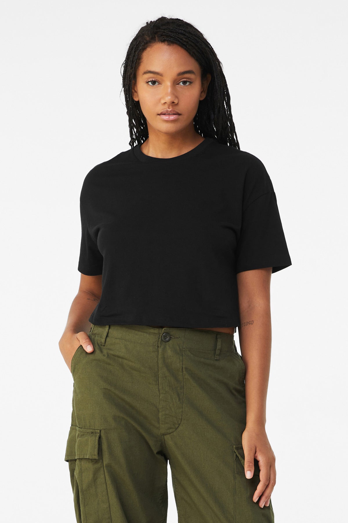 Custom Embroidery or DTF Print - BELLA+CANVAS ®  Women's Jersey Crop Tee BC6482
