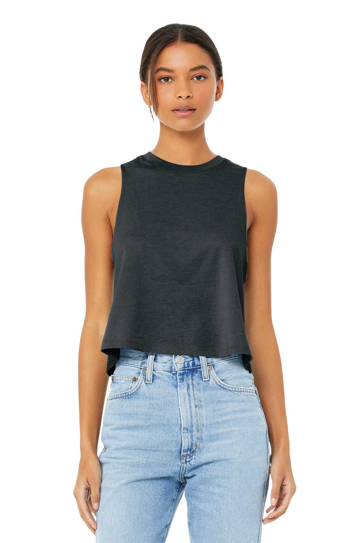 Custom Embroidery or DTF Print - BELLA+CANVAS  ®  Women's Racerback Cropped Tank. BC6682