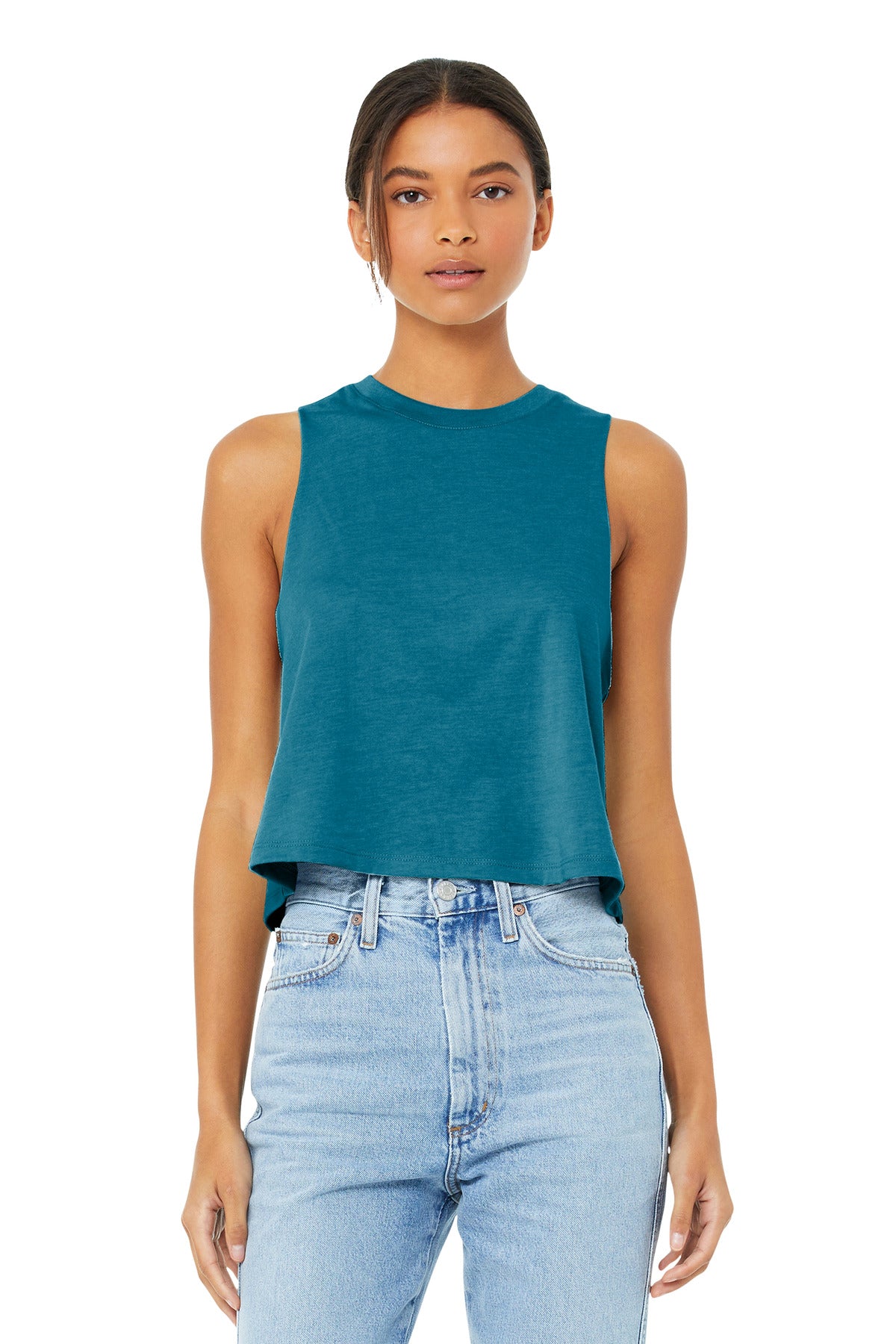 Custom Embroidery or DTF Print - BELLA+CANVAS  ®  Women's Racerback Cropped Tank. BC6682