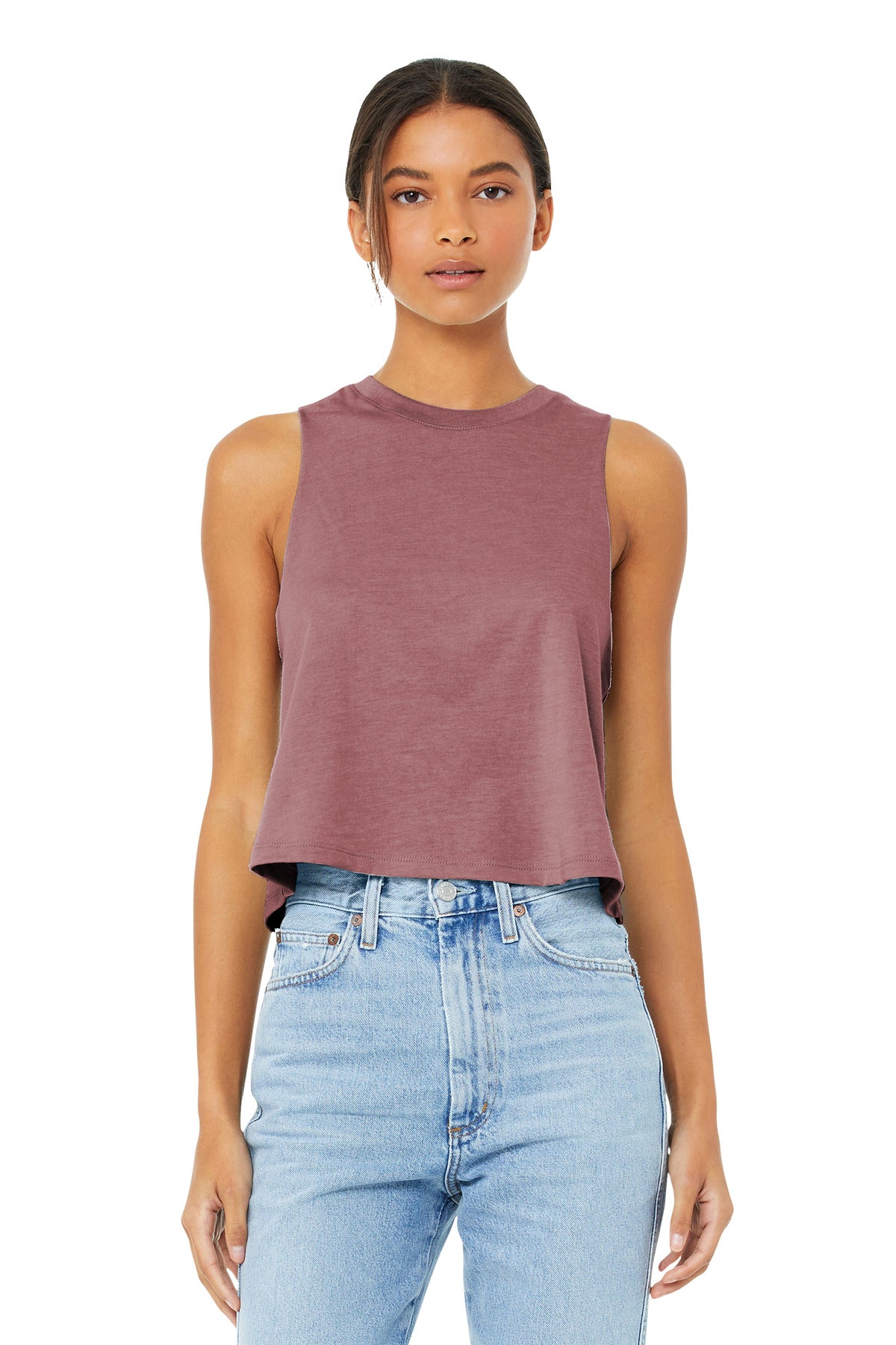 Custom Embroidery or DTF Print - BELLA+CANVAS  ®  Women's Racerback Cropped Tank. BC6682