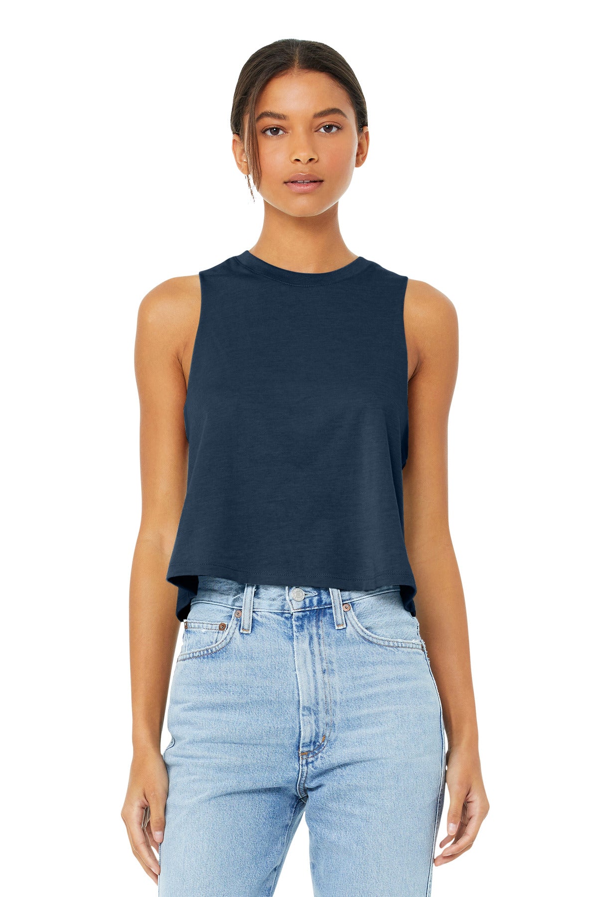 Custom Embroidery or DTF Print - BELLA+CANVAS  ®  Women's Racerback Cropped Tank. BC6682