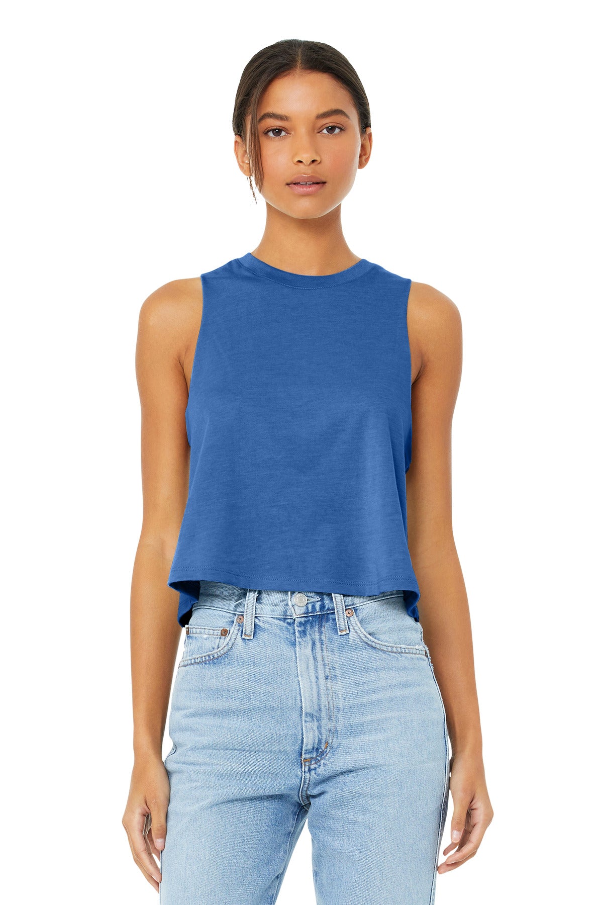 Custom Embroidery or DTF Print - BELLA+CANVAS  ®  Women's Racerback Cropped Tank. BC6682