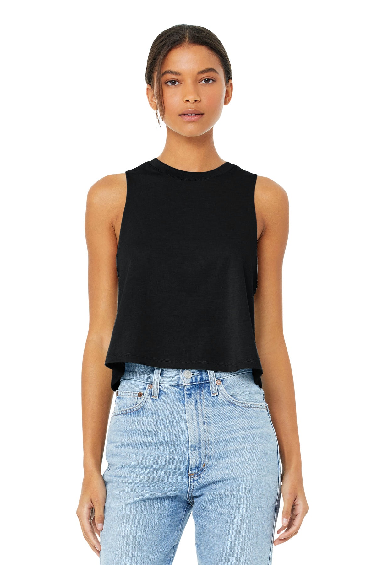Custom Embroidery or DTF Print - BELLA+CANVAS  ®  Women's Racerback Cropped Tank. BC6682