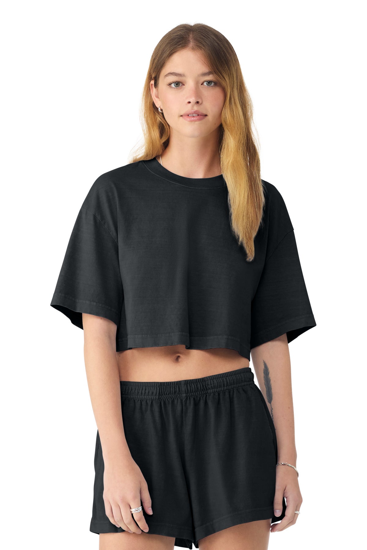 Custom Embroidery or DTF Print - BELLA+CANVAS ®  Women's Heavyweight Garment-Dyed Cropped Tee BC6882GD