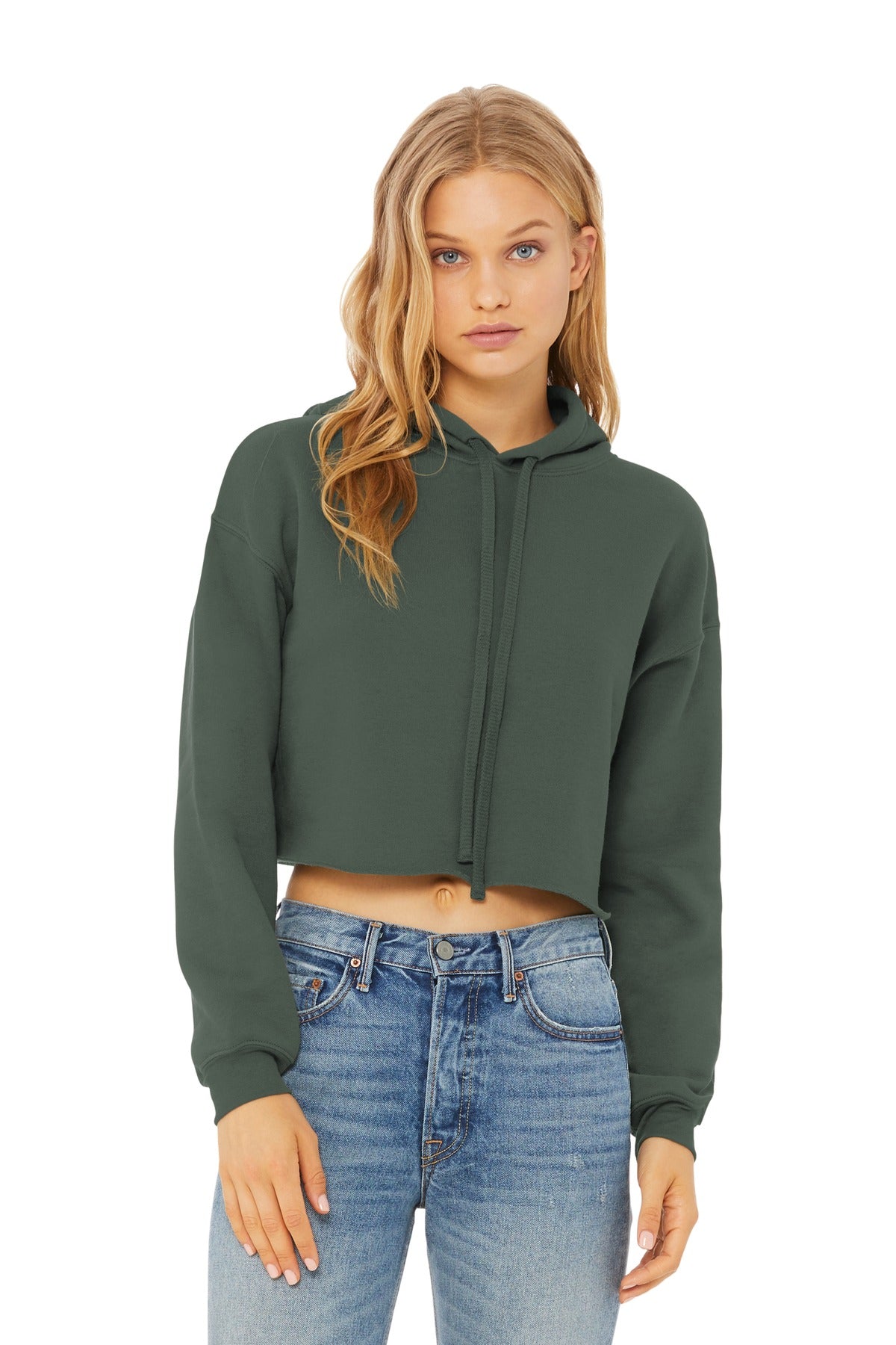 Custom Embroidery or DTF Print - BELLA+CANVAS  ®  Women's Sponge Fleece Cropped Fleece Hoodie. BC7502