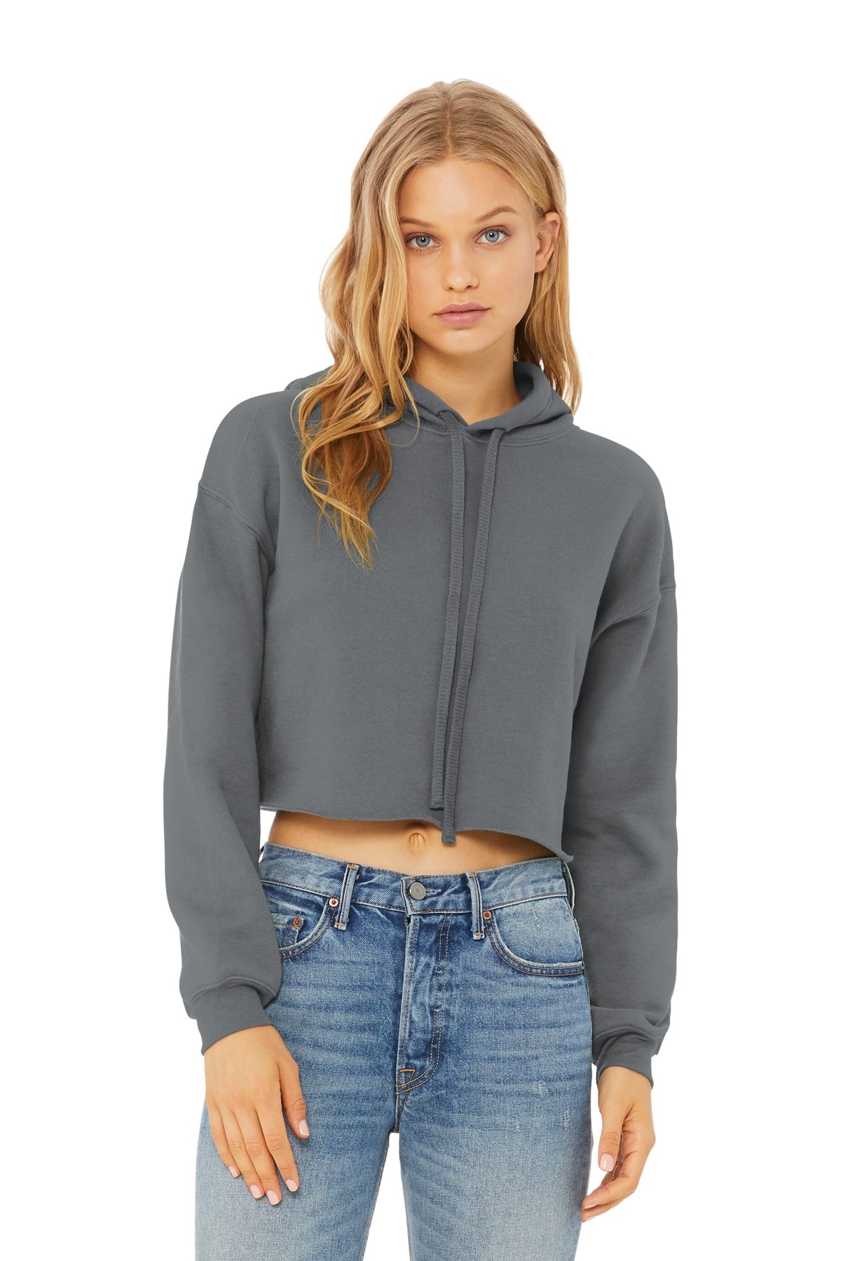 Custom Embroidery or DTF Print - BELLA+CANVAS  ®  Women's Sponge Fleece Cropped Fleece Hoodie. BC7502