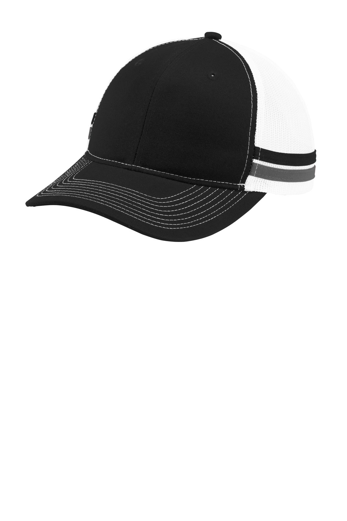 Custom Embroidered - Port Authority  ®  Two-Stripe Snapback Trucker Cap. C113