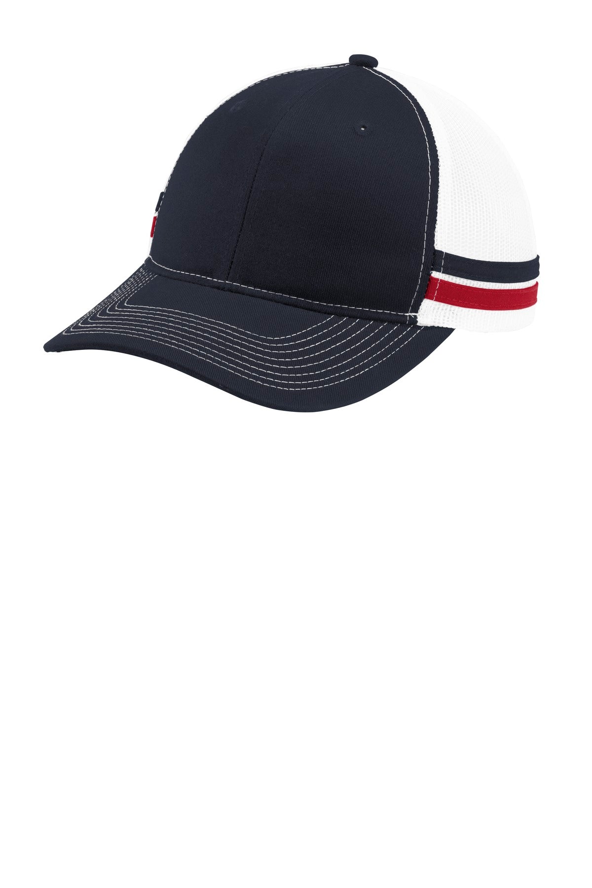 Custom Embroidery or DTF Print - Port Authority  ®  Two-Stripe Snapback Trucker Cap. C113