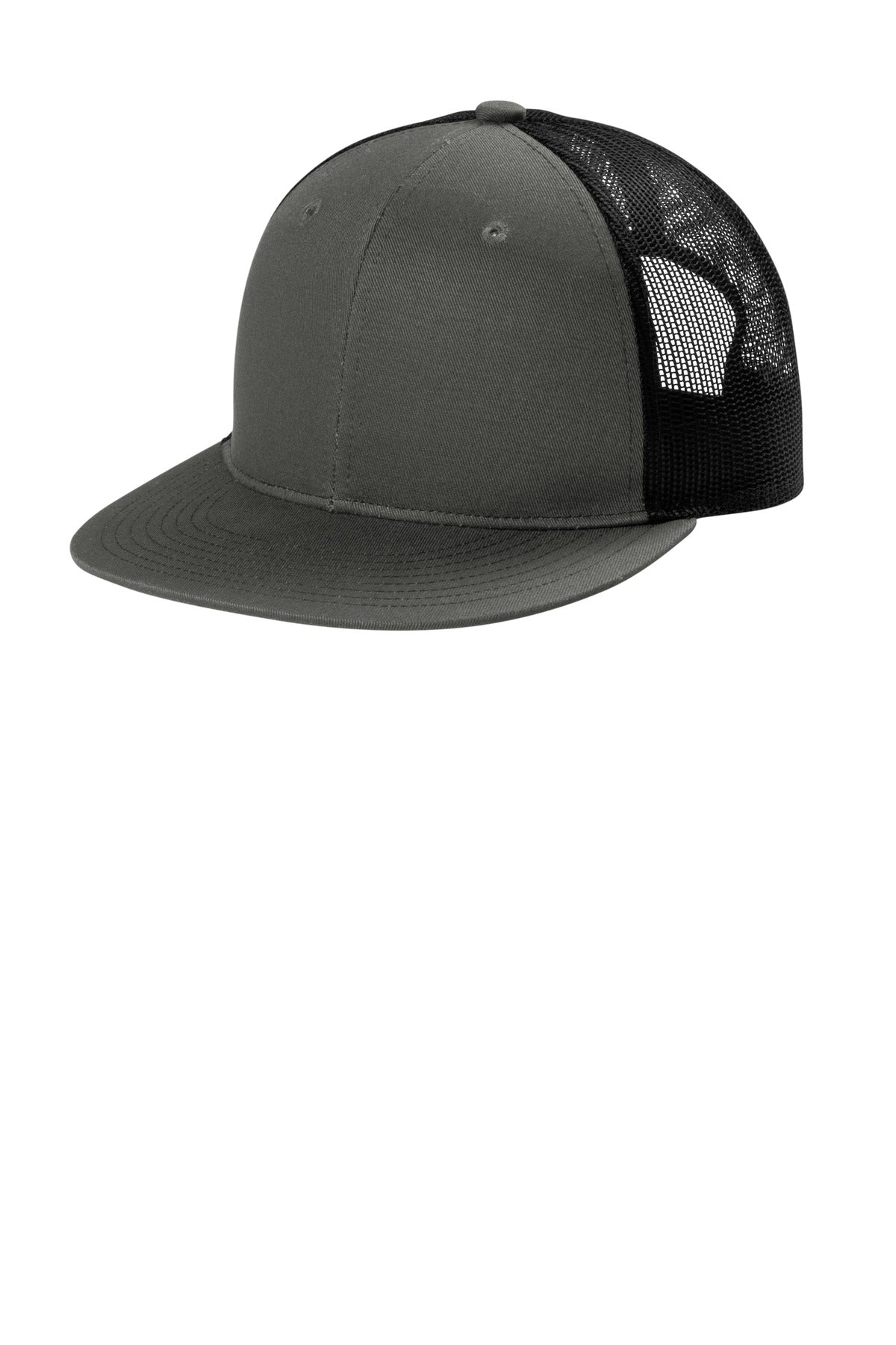 Custom Embroidery or DTF Print - Port Authority ®  Snapback Flat Bill Trucker Cap C407