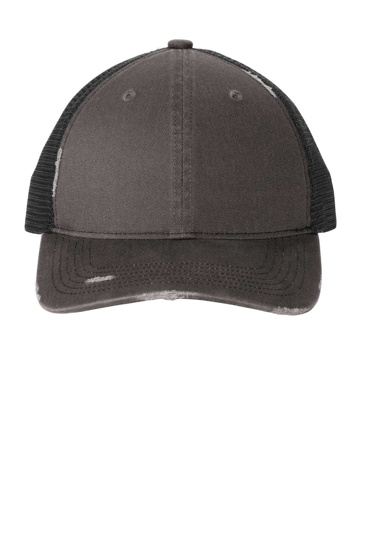 Custom Embroidery or DTF Print - Port Authority ®  Distressed Mesh Back Cap C600