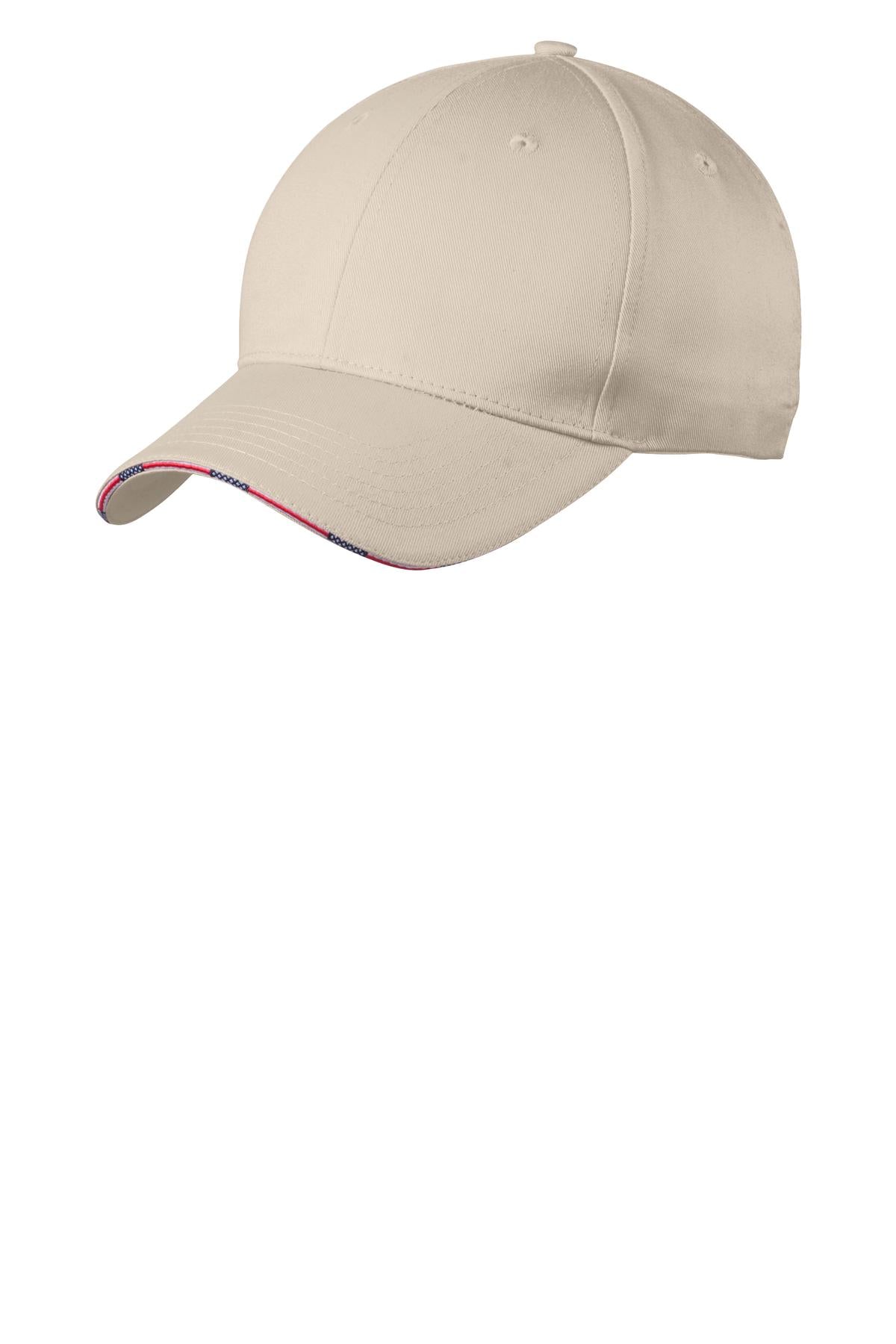 Custom Embroidered - Port Authority ®  Americana Flag Sandwich Cap. C829
