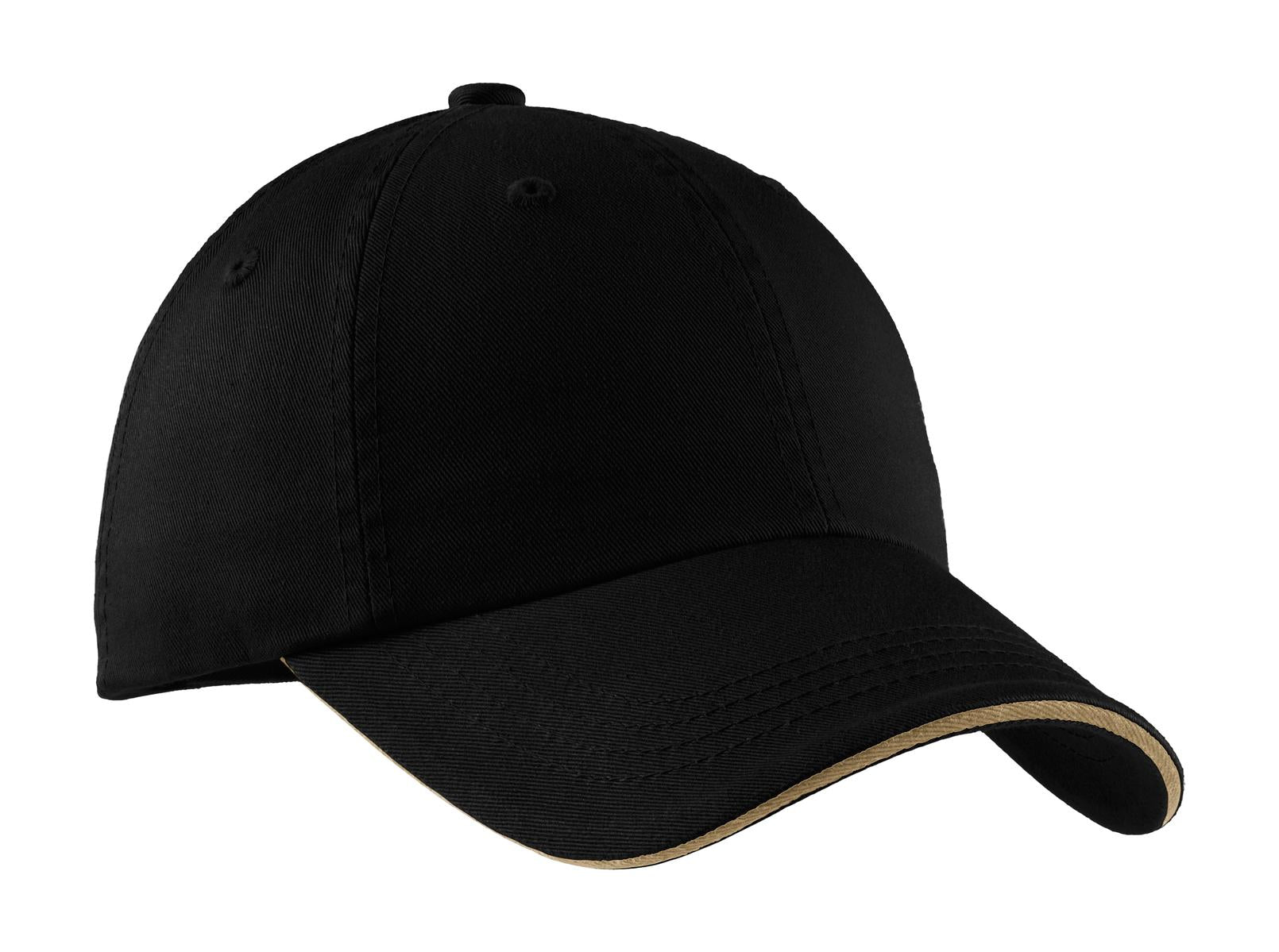 Custom Embroidered - Port Authority ®  Sandwich Bill Cap with Striped Closure.  C830