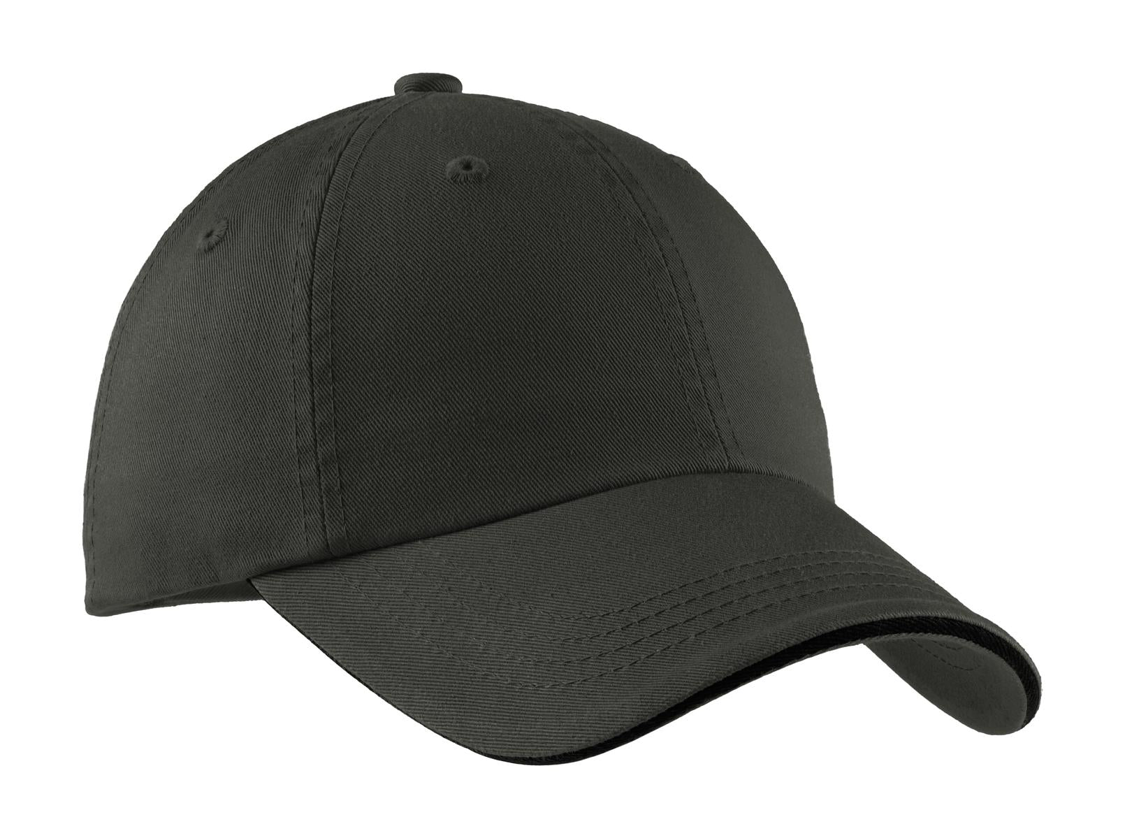 Custom Embroidery or DTF Print - Port Authority ®  Sandwich Bill Cap with Striped Closure.  C830