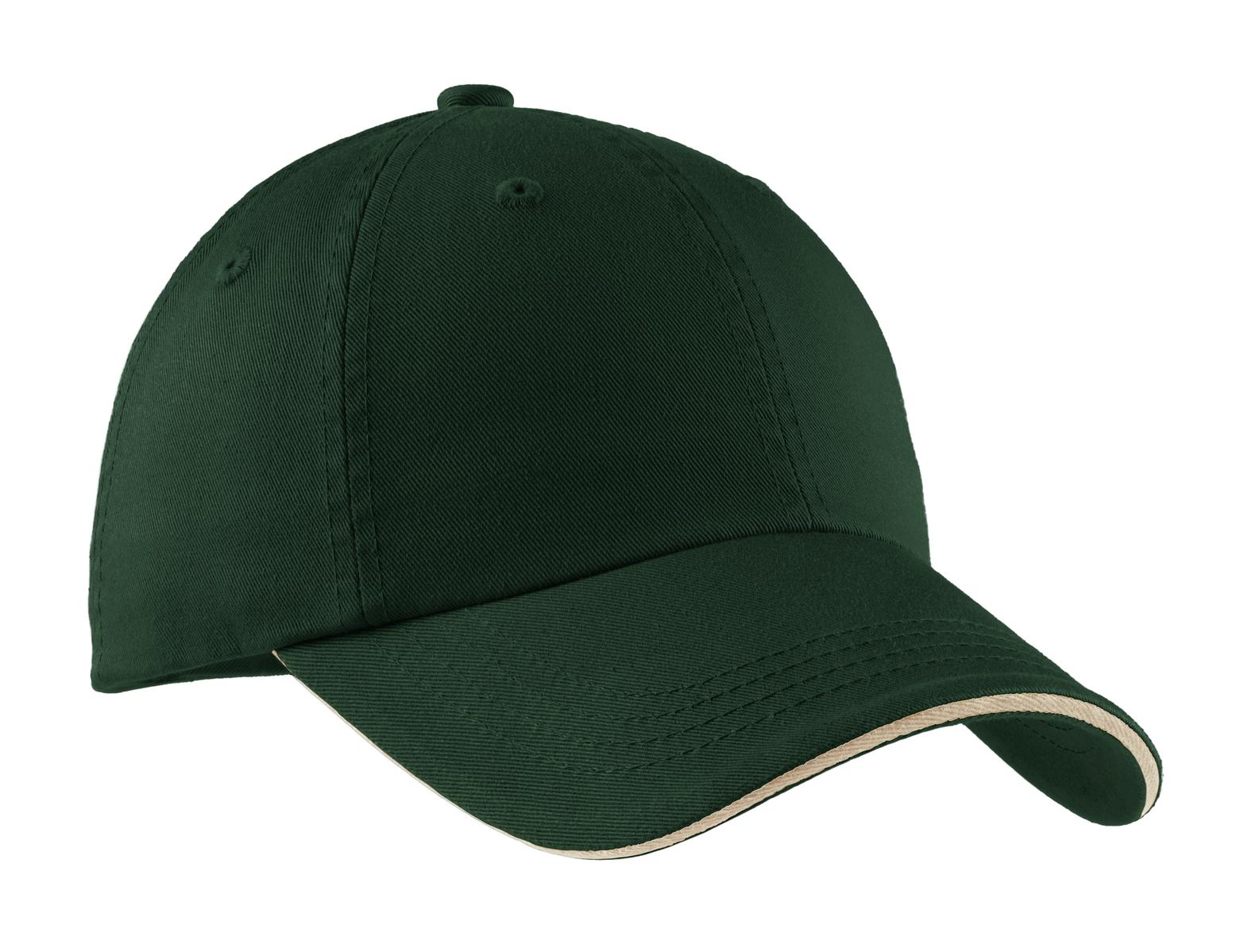Custom Embroidery or DTF Print - Port Authority ®  Sandwich Bill Cap with Striped Closure.  C830