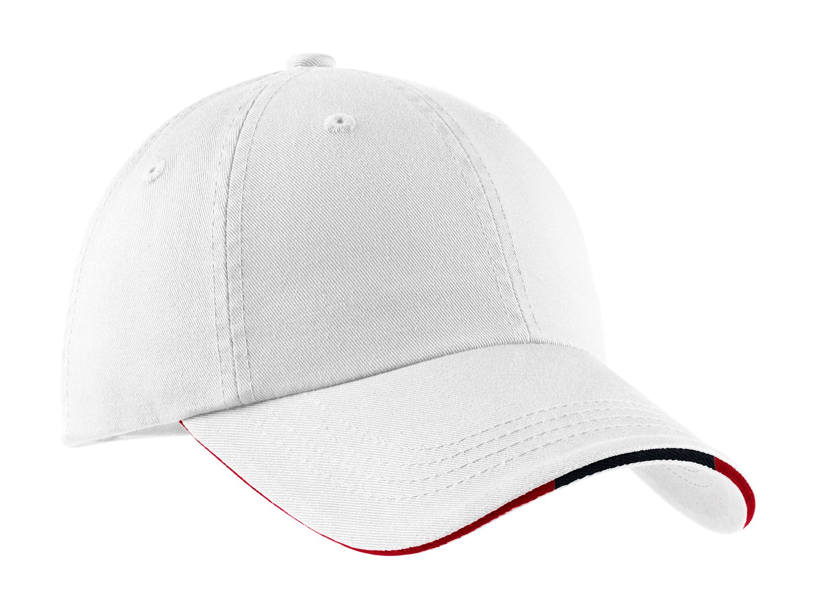 Custom Embroidered - Port Authority ®  Sandwich Bill Cap with Striped Closure.  C830