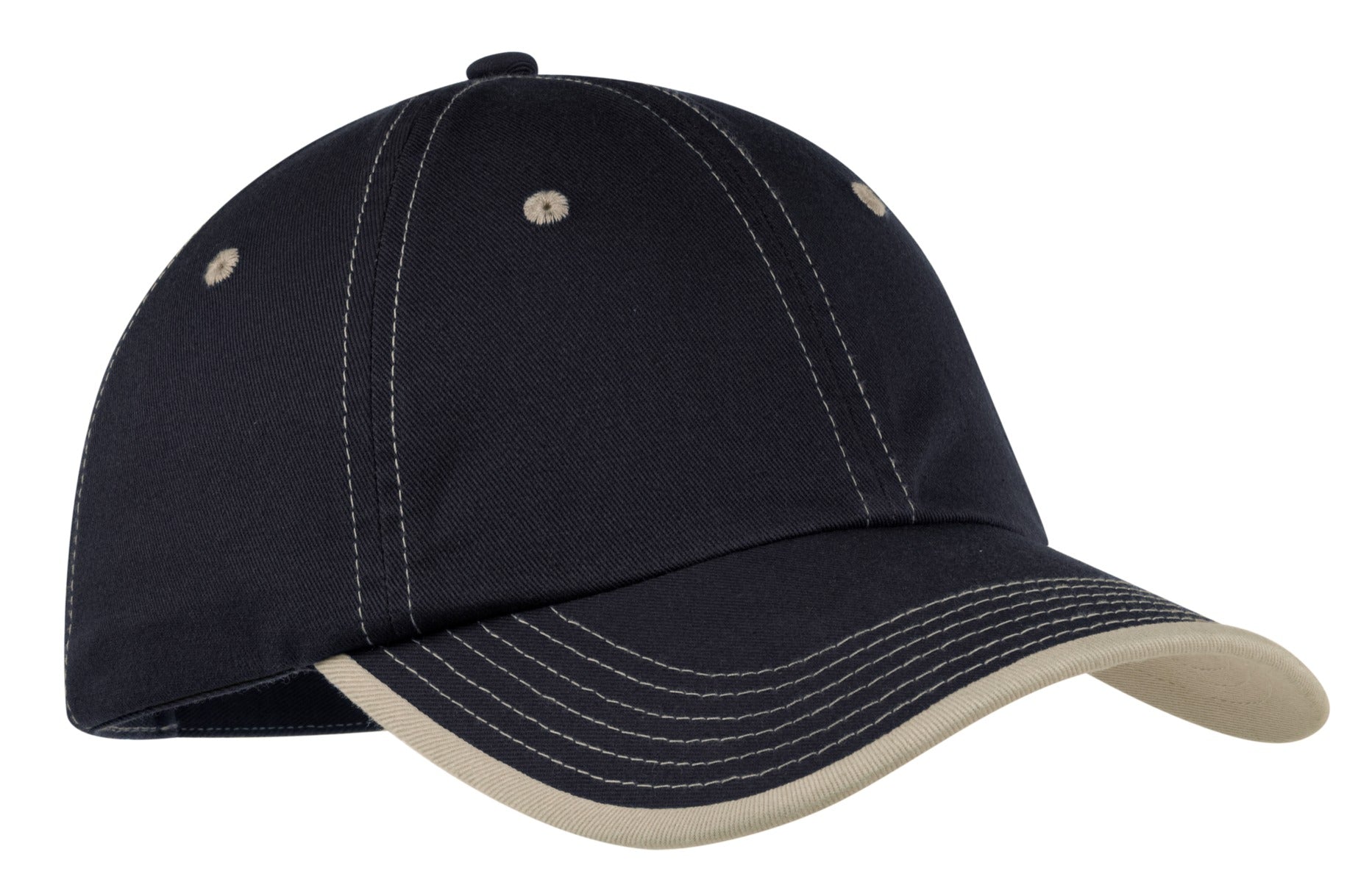 Custom Embroidered - Port Authority ®  Vintage Washed Contrast Stitch Cap.  C835