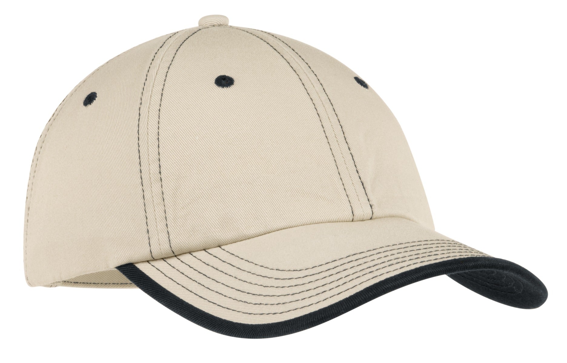 Custom Embroidered - Port Authority ®  Vintage Washed Contrast Stitch Cap.  C835