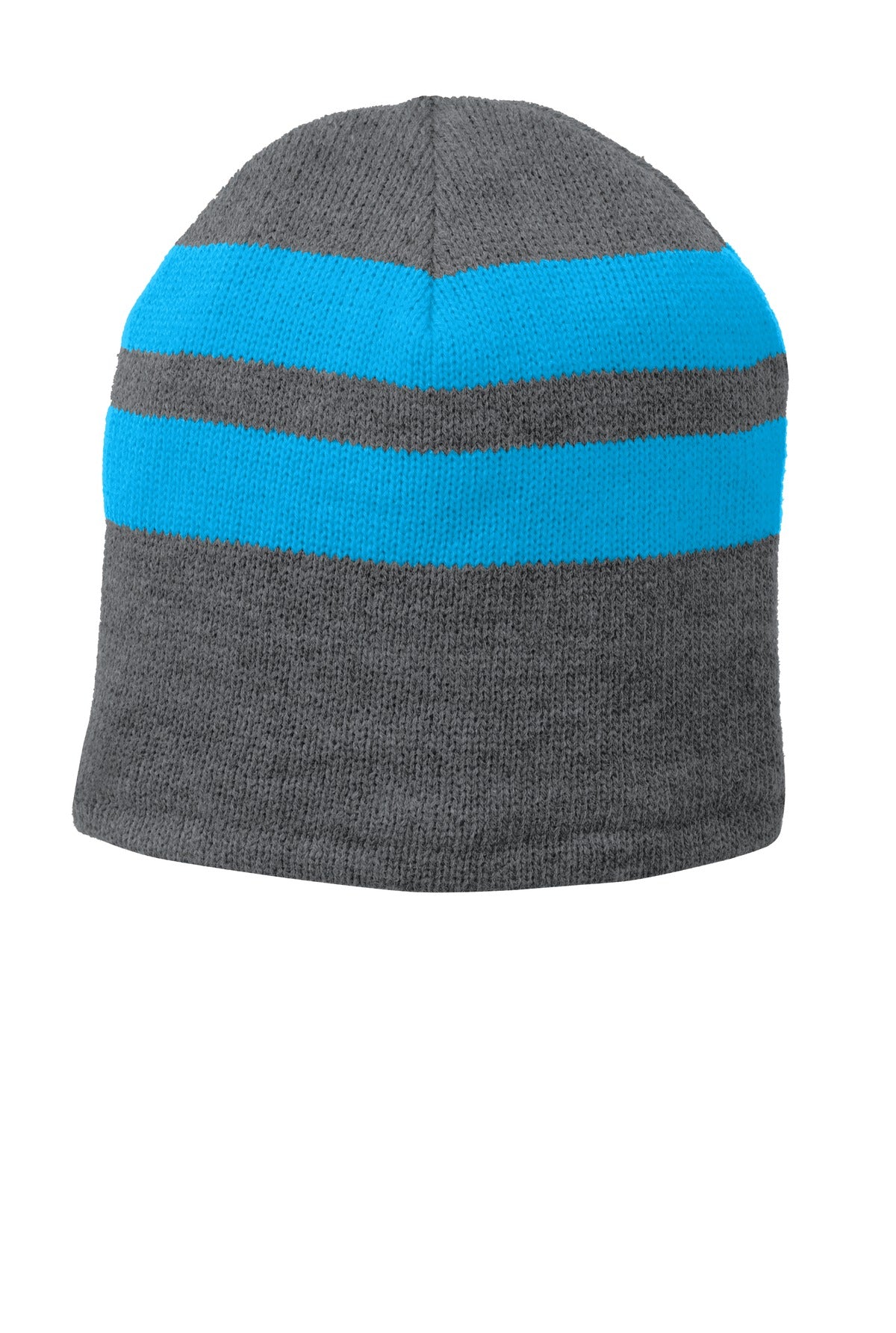Custom Embroidered - Port & Co ™  Fleece-Lined Striped Beanie Cap. C922