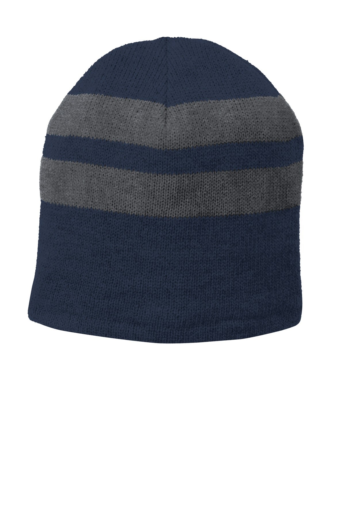 Custom Embroidered - Port & Co ™  Fleece-Lined Striped Beanie Cap. C922