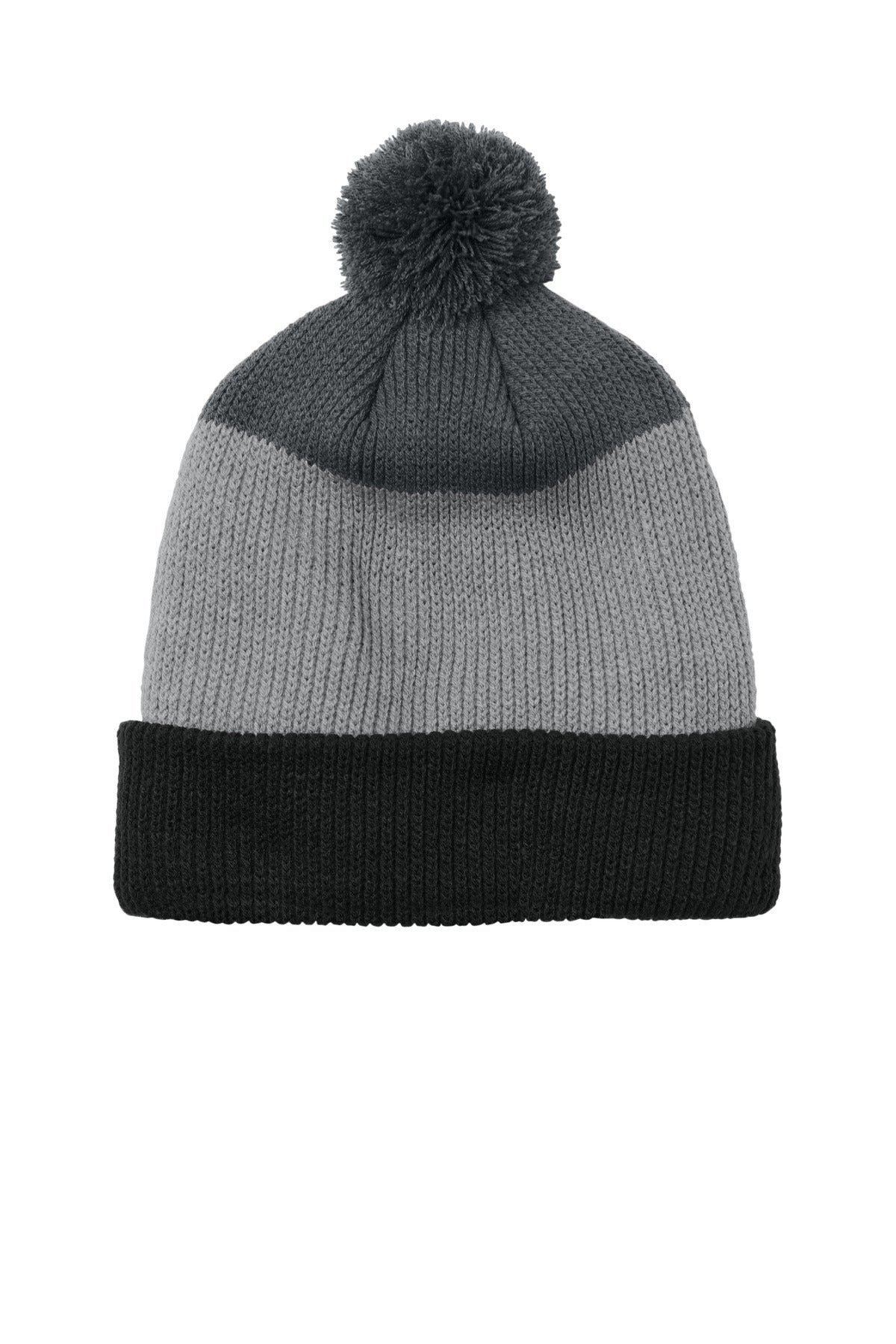 Custom Embroidery or DTF Print - Port Authority ®  Cozy Striped Pom Beanie C979