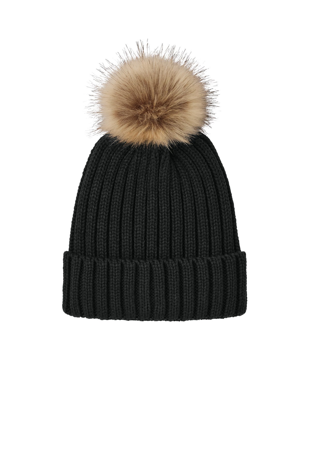 Custom Embroidery or DTF Print - Port Authority ®  Faux Fur Pom Beanie C990
