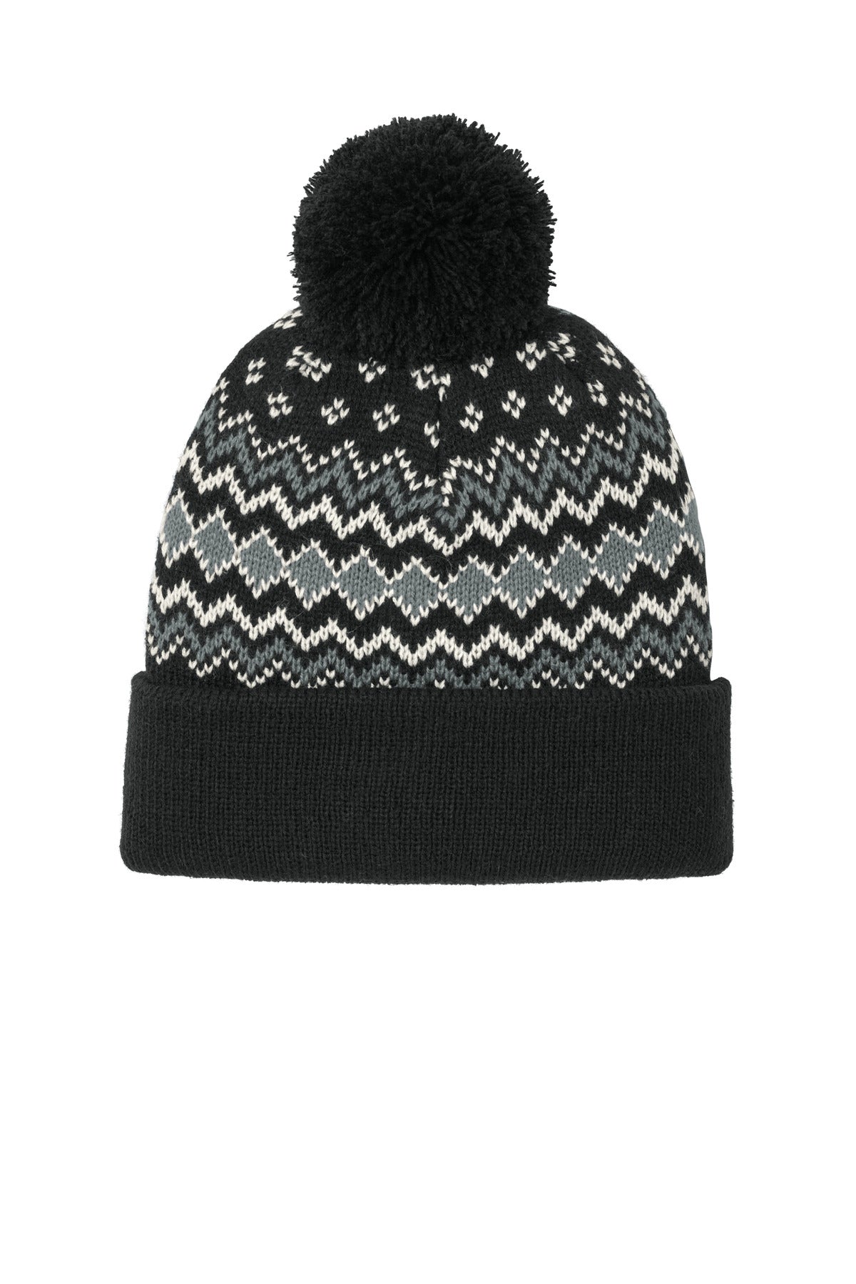 Custom Embroidery or DTF Print - Port Authority ®  Alpine Pom Beanie C991