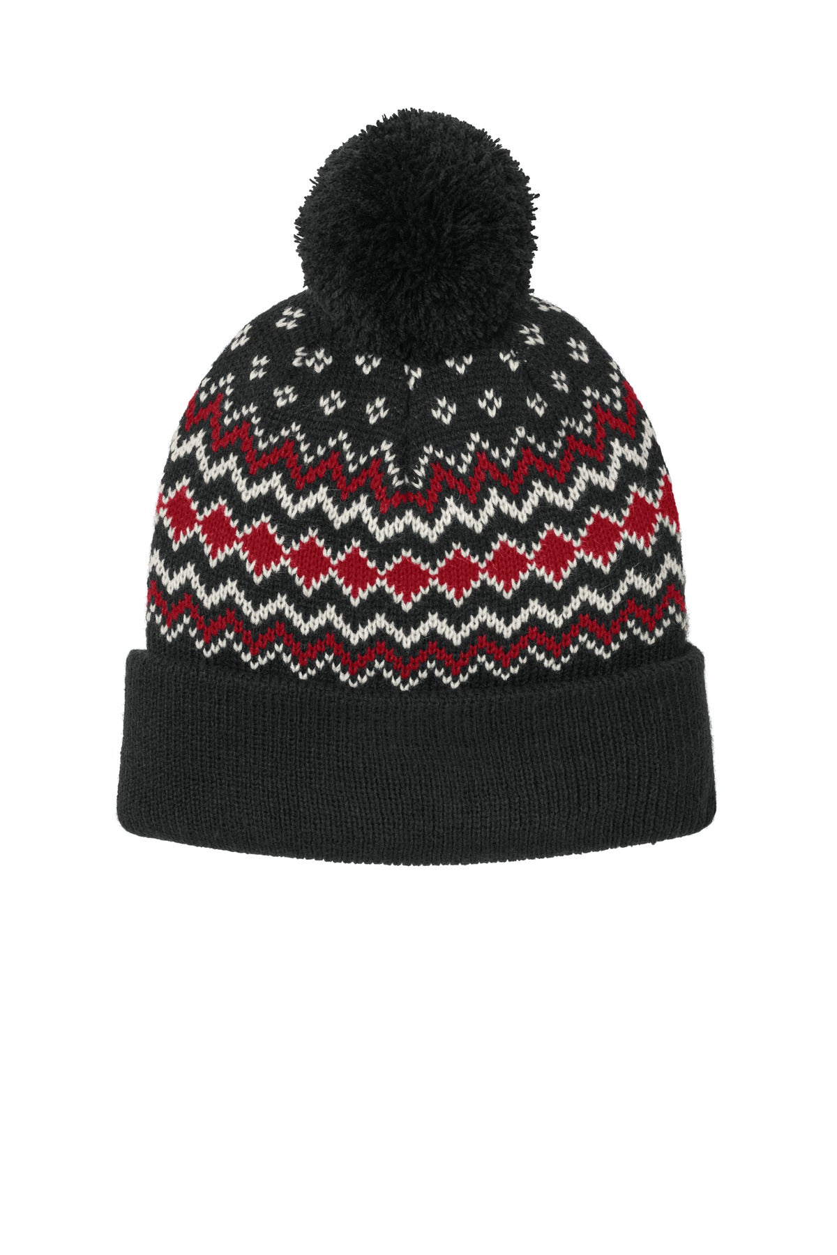 Custom Embroidery or DTF Print - Port Authority ®  Alpine Pom Beanie C991