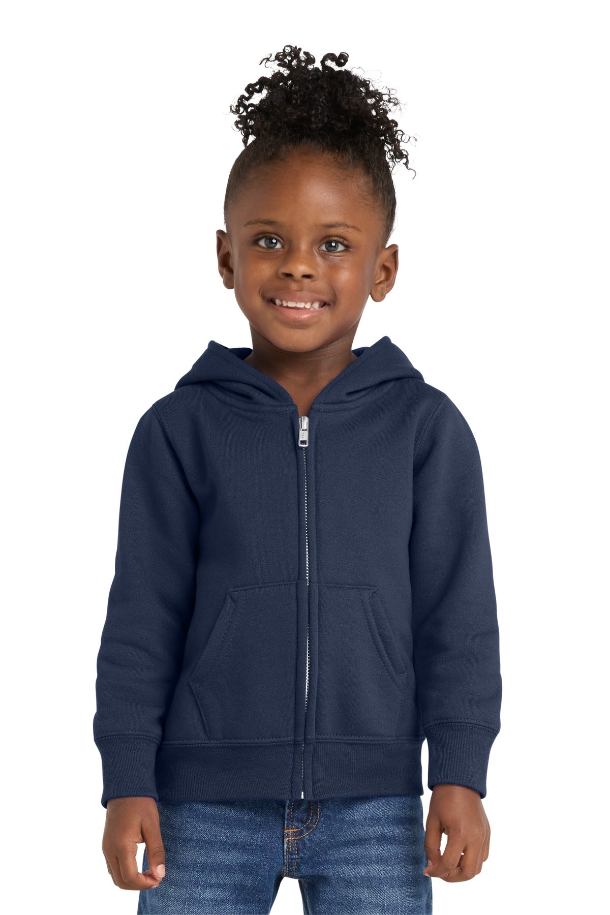 Custom Embroidery or DTF Print - Port & Co ®  Toddler Core Fleece Full-Zip Hooded Sweatshirt. CAR78TZH