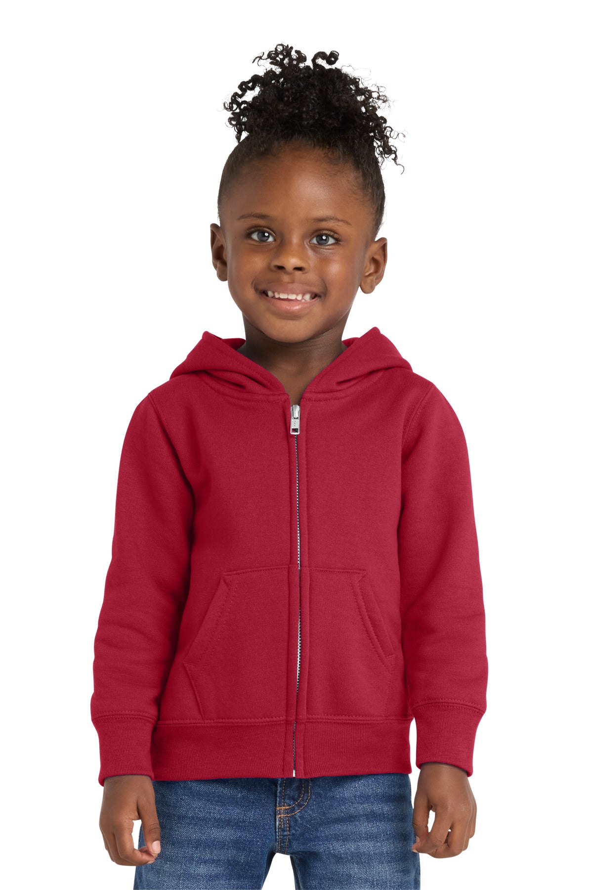 Custom Embroidery or DTF Print - Port & Co ®  Toddler Core Fleece Full-Zip Hooded Sweatshirt. CAR78TZH