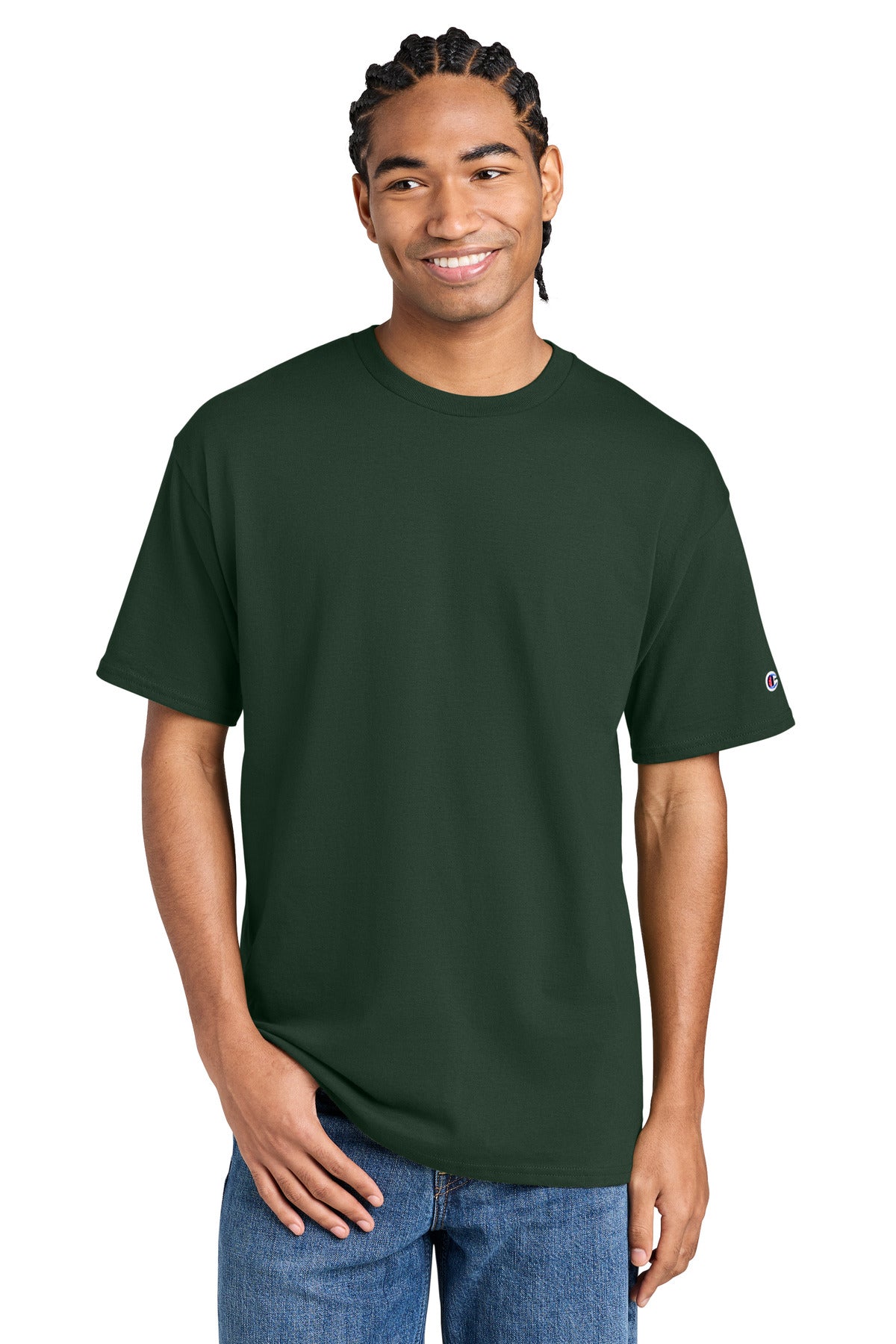 Custom Embroidery or DTF Print - Champion ®  Jersey Short Sleeve Tee CH1000