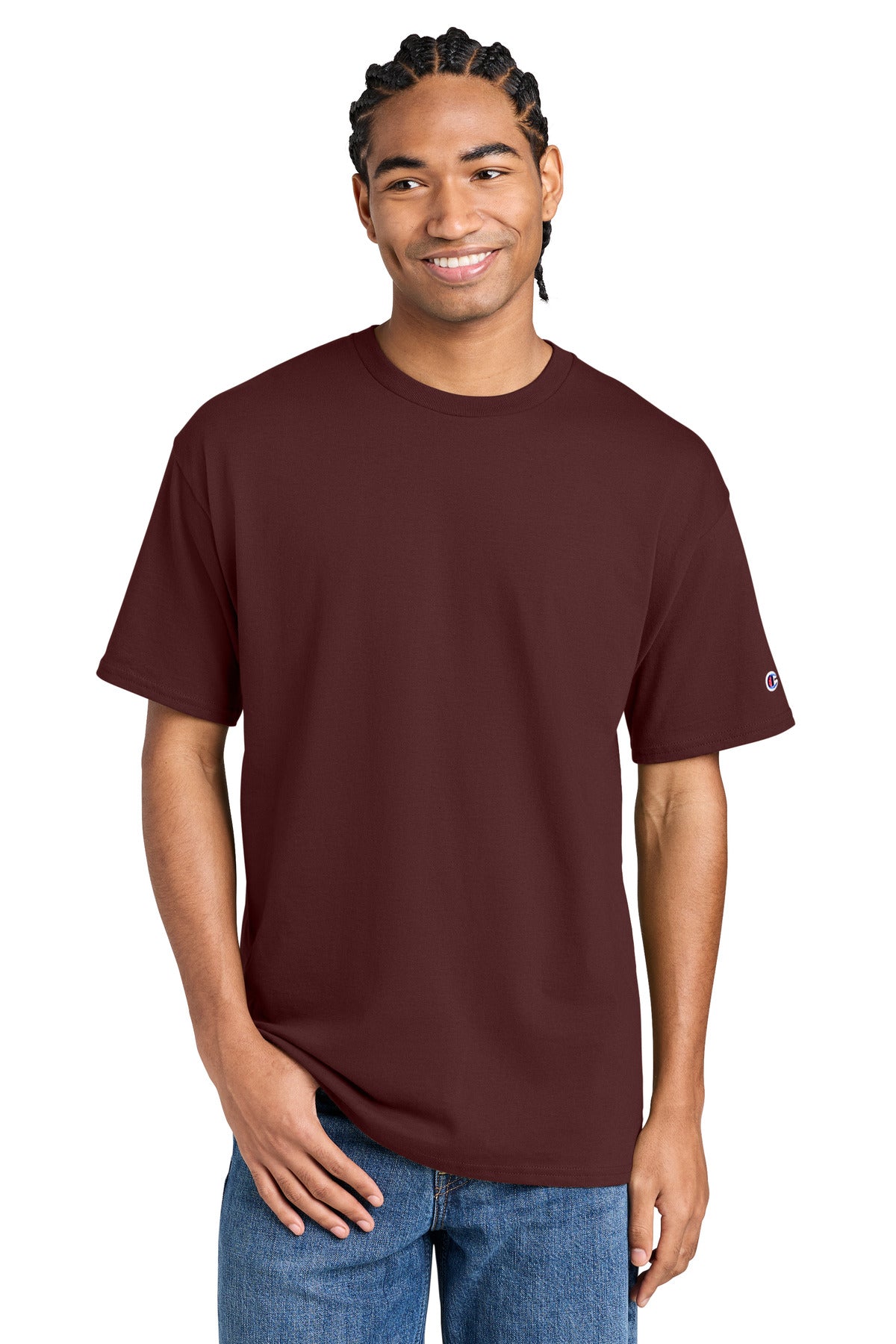 Custom Embroidery or DTF Print - Champion ®  Jersey Short Sleeve Tee CH1000